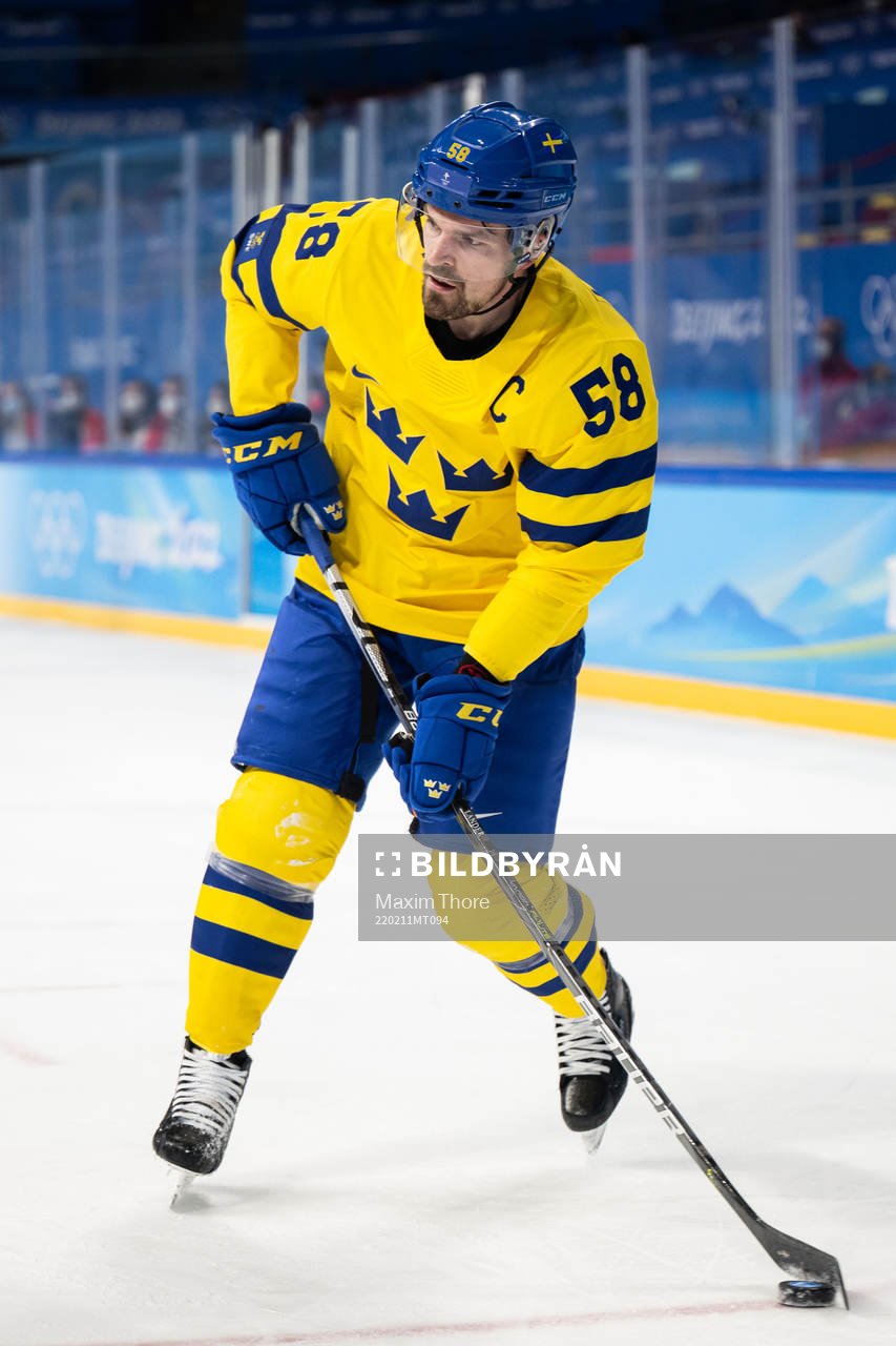 Anton Lander of Sweden in an ice hockey preliminary round