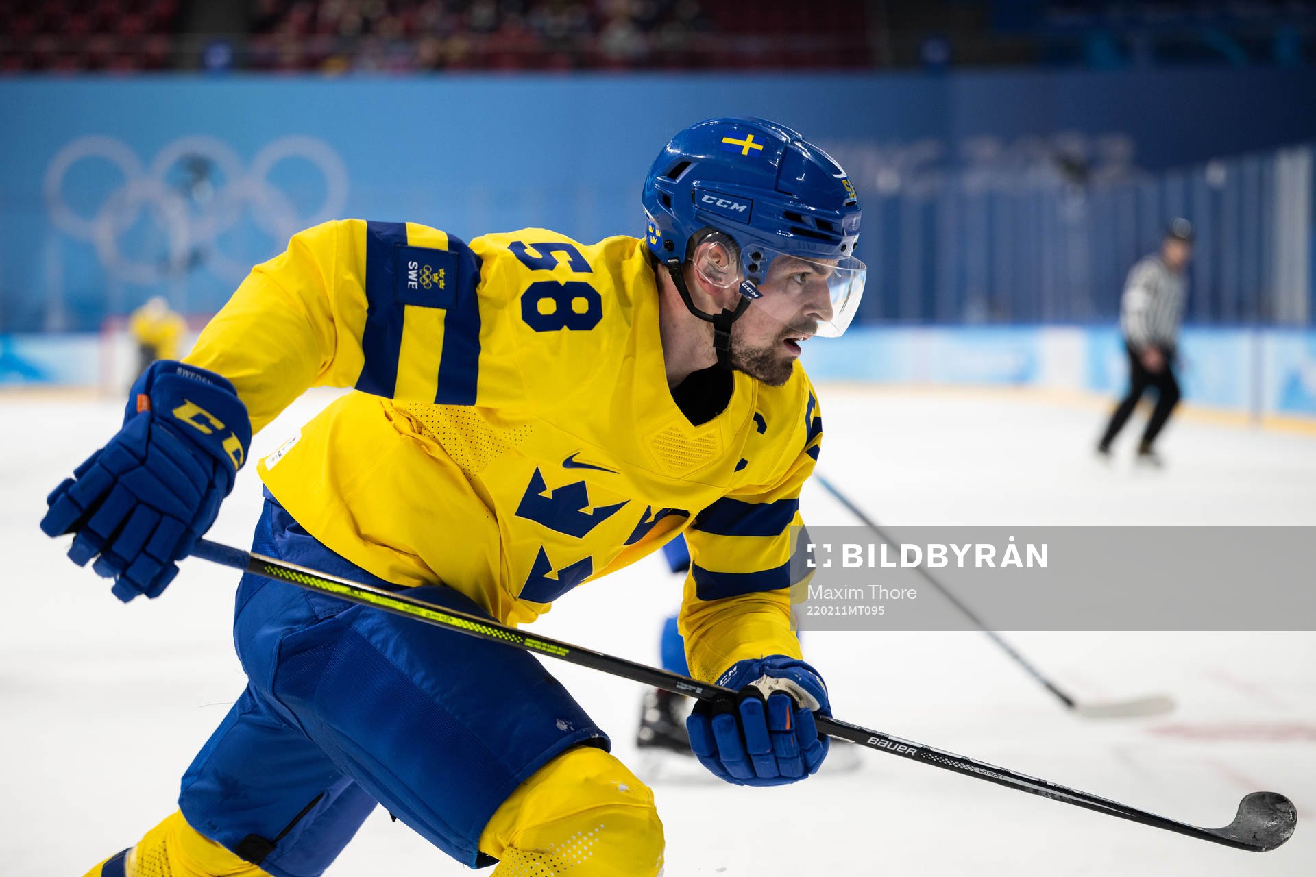 Anton Lander of Sweden in an ice hockey preliminary round