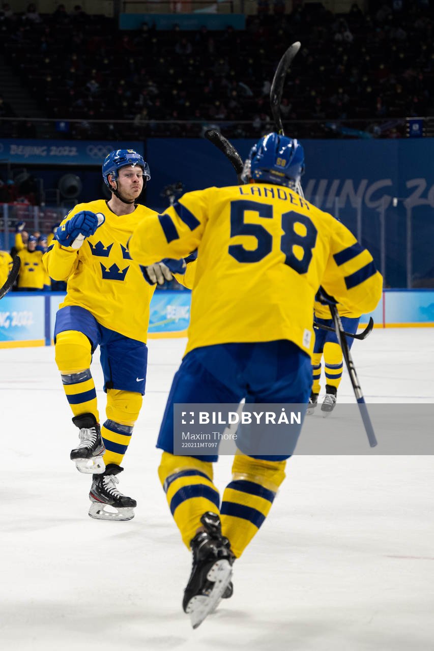 Lucas Wallmark of Sweden celebrates