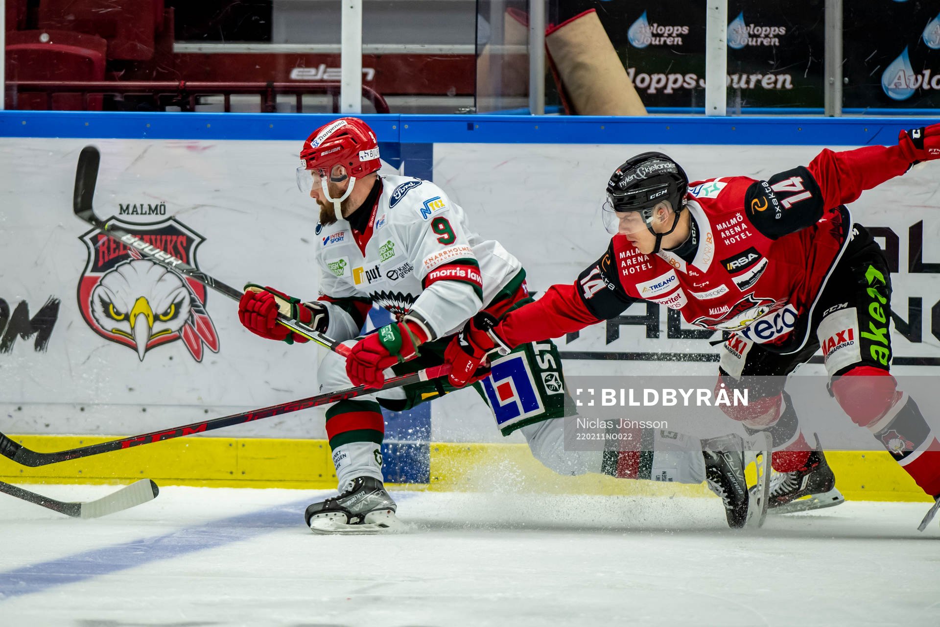 Frölundas Jan Mursak och Malmö Redhawks Carl-Johan Lerby