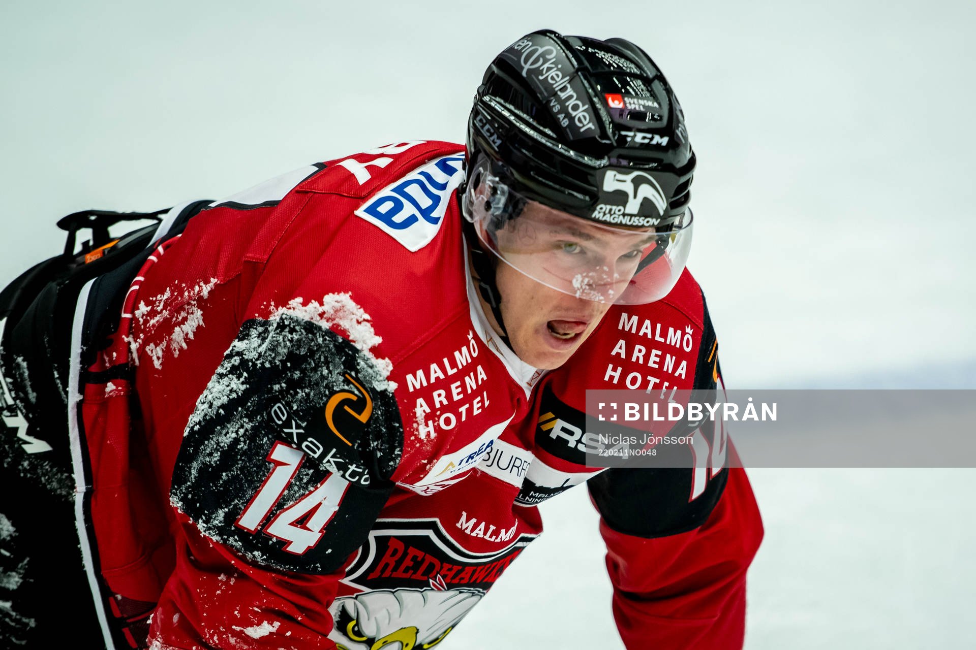 Malmö Redhawks Carl-Johan Lerby har ont