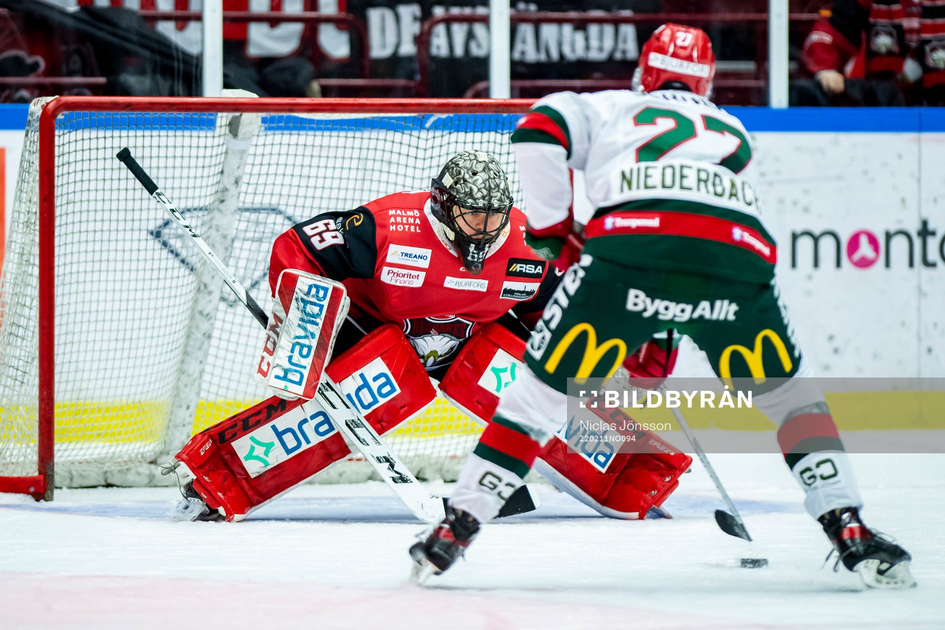Malmö Redhawks målvakt Oscar Alsenfelt