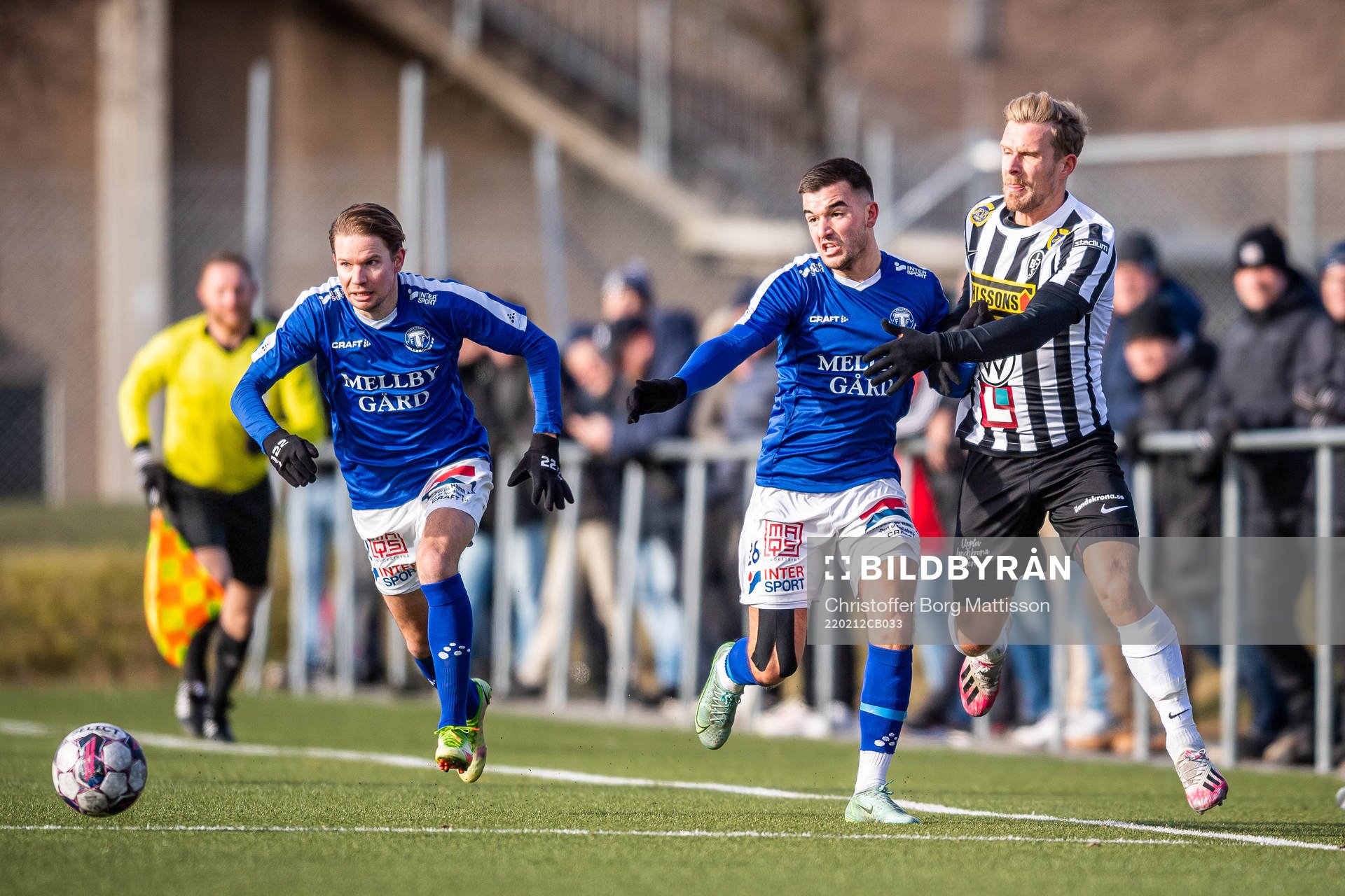 Trelleborgs Johan Blomberg och Haris Brkic mot Landskronas
