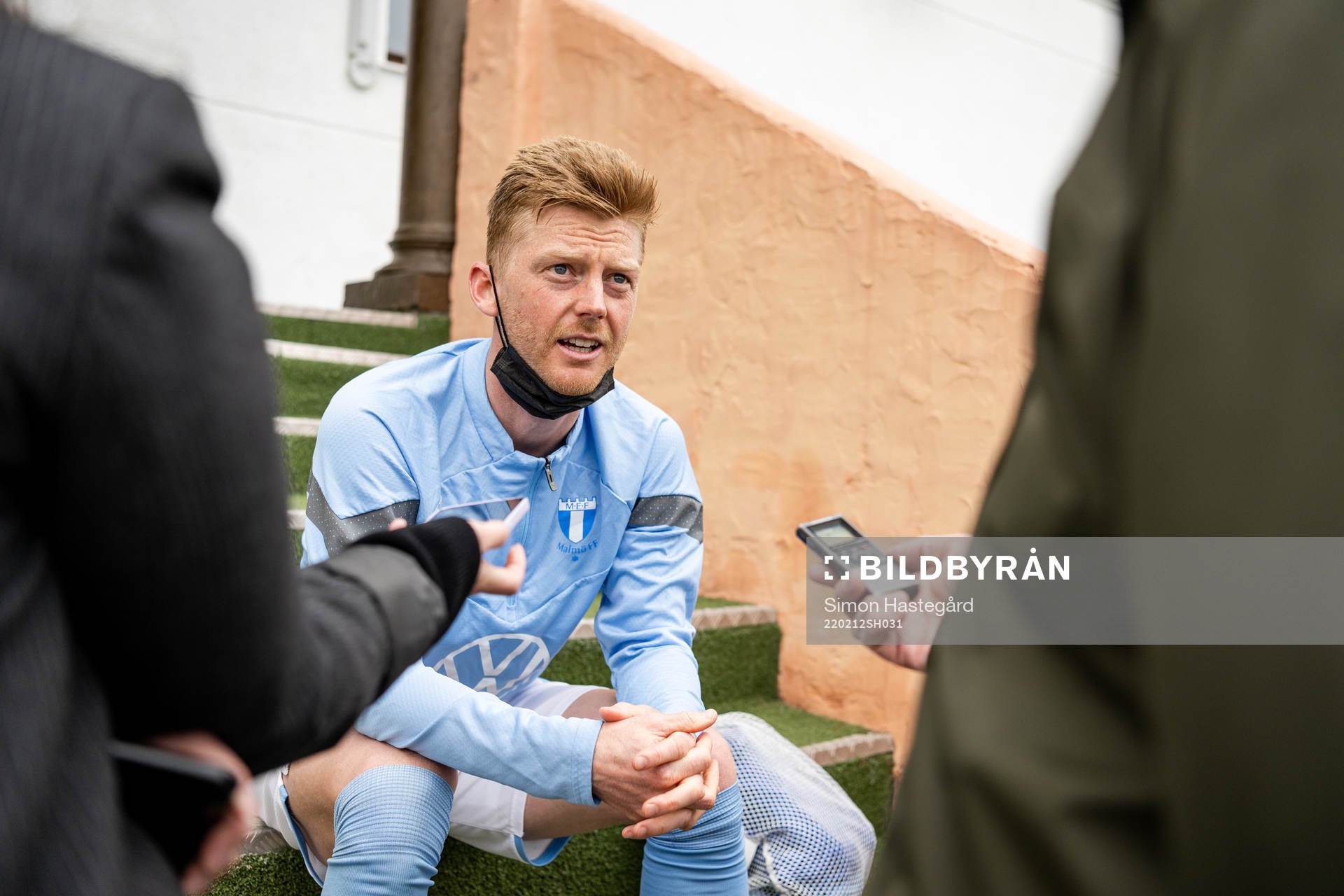 Anders Christiansen of Malmö FF talks with the media