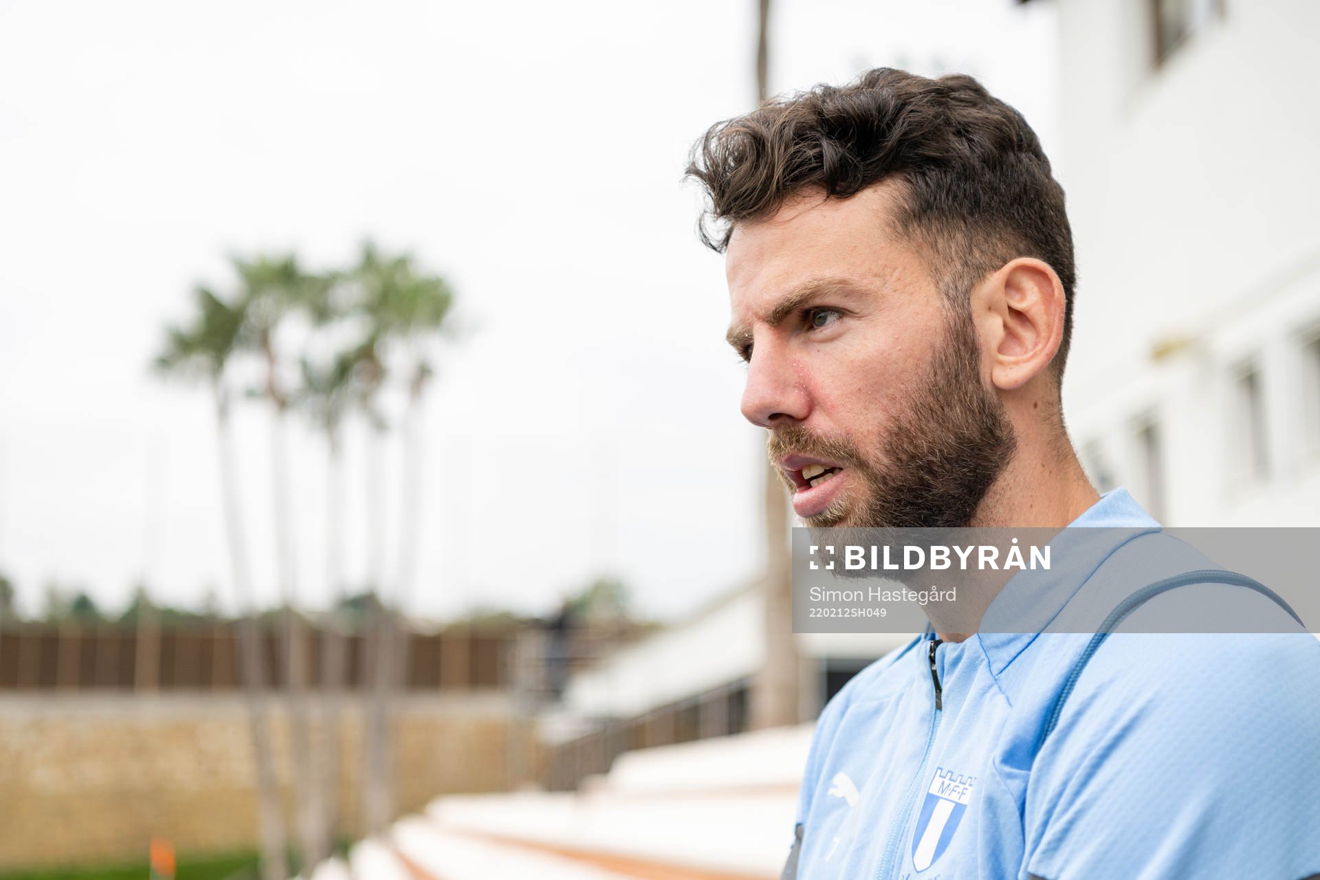 Erdal Rakip of Malmö FF talks to the media after the Friendly match between Malmö FF and Krasnodar on February 12, 2022 in Marbella.