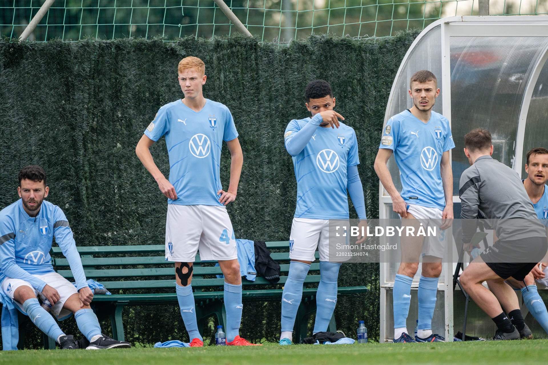 Hugo Larsson , Romain Gall and Patriot Sejdiu +of Malmö FF