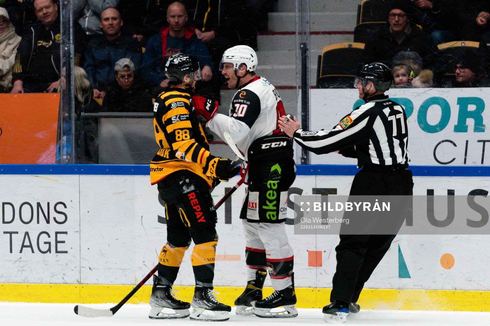 Skellefteås Jayce Hawryluk och Malmö Redhawks Lance Bouma