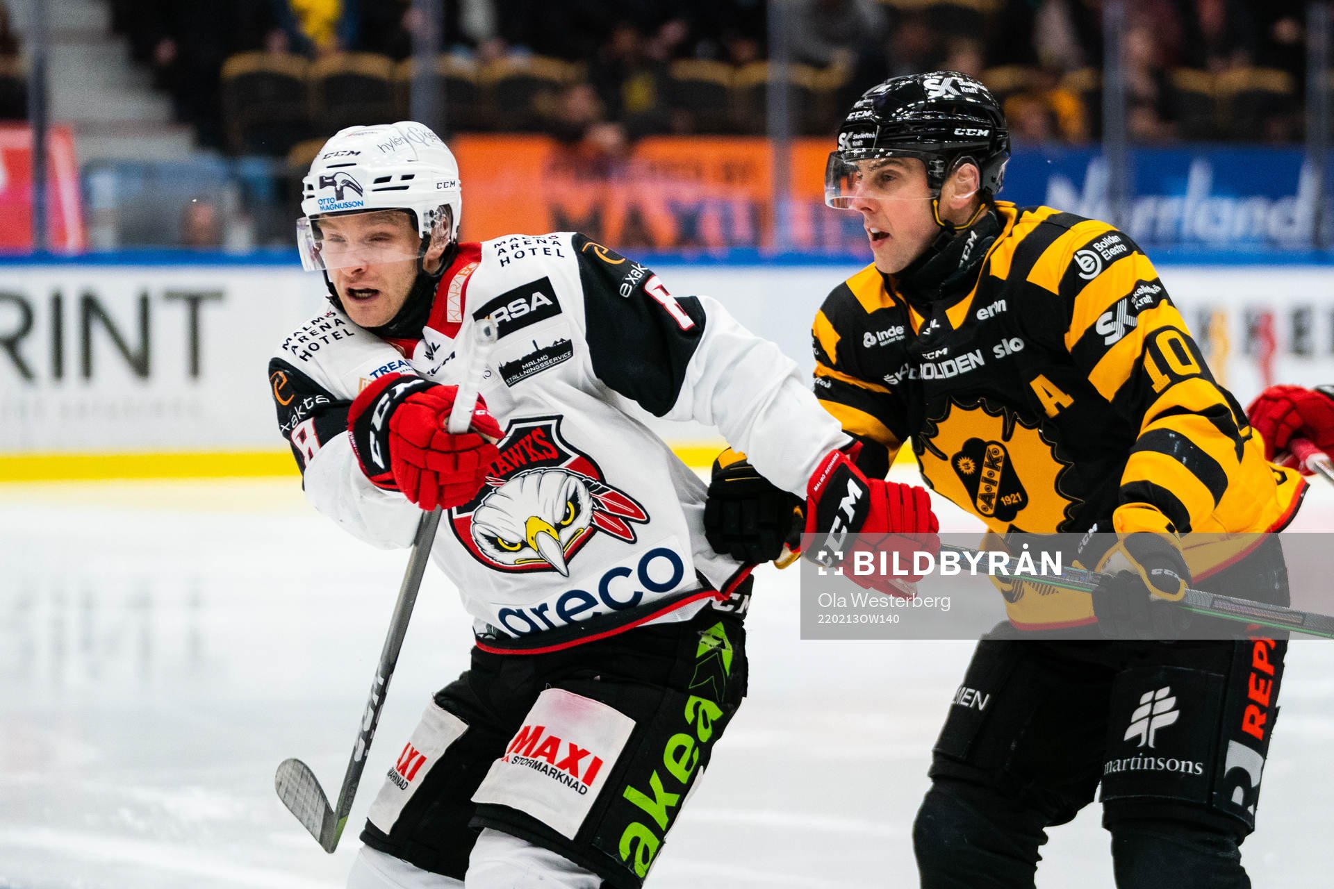 Malmö Redhawks Johan Olofsson och Skellefteås Joakim