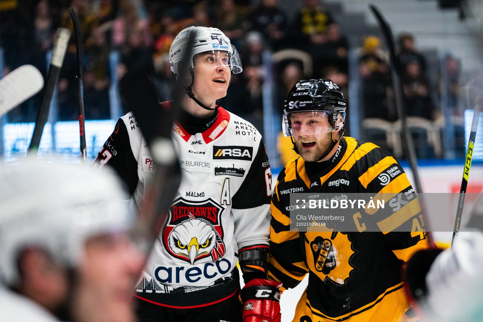 Malmö Redhawks Fredrik Händemark och Skellefteås Oscar