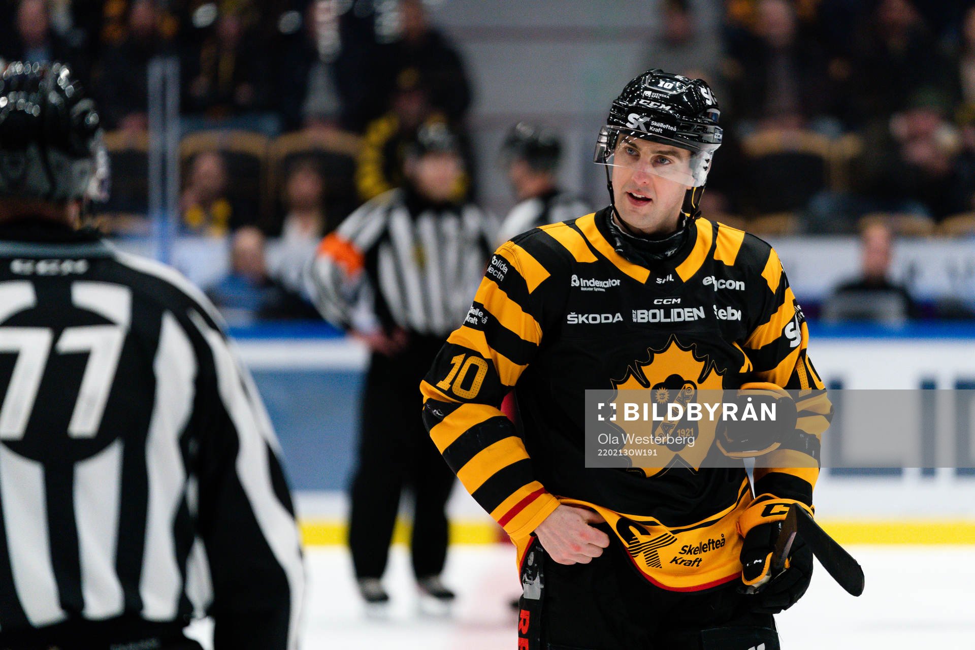 Linjedomare Jan Sandström och Skellefteås Joakim