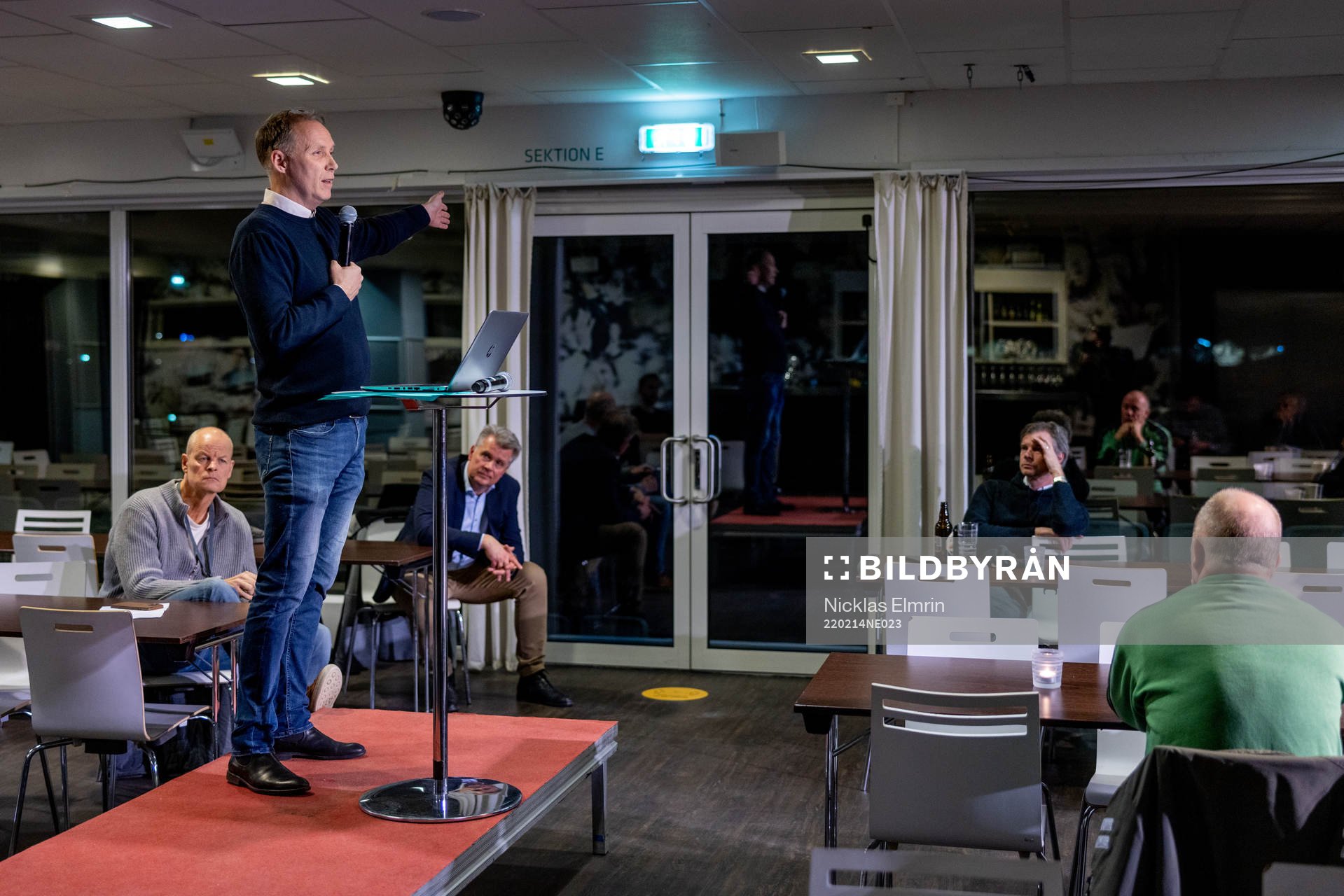 Klubbchef Magnus Sköldmark under Gais medlemsmöte på restaurang Tolvan den 14 februari 2022 i Göteborg. 