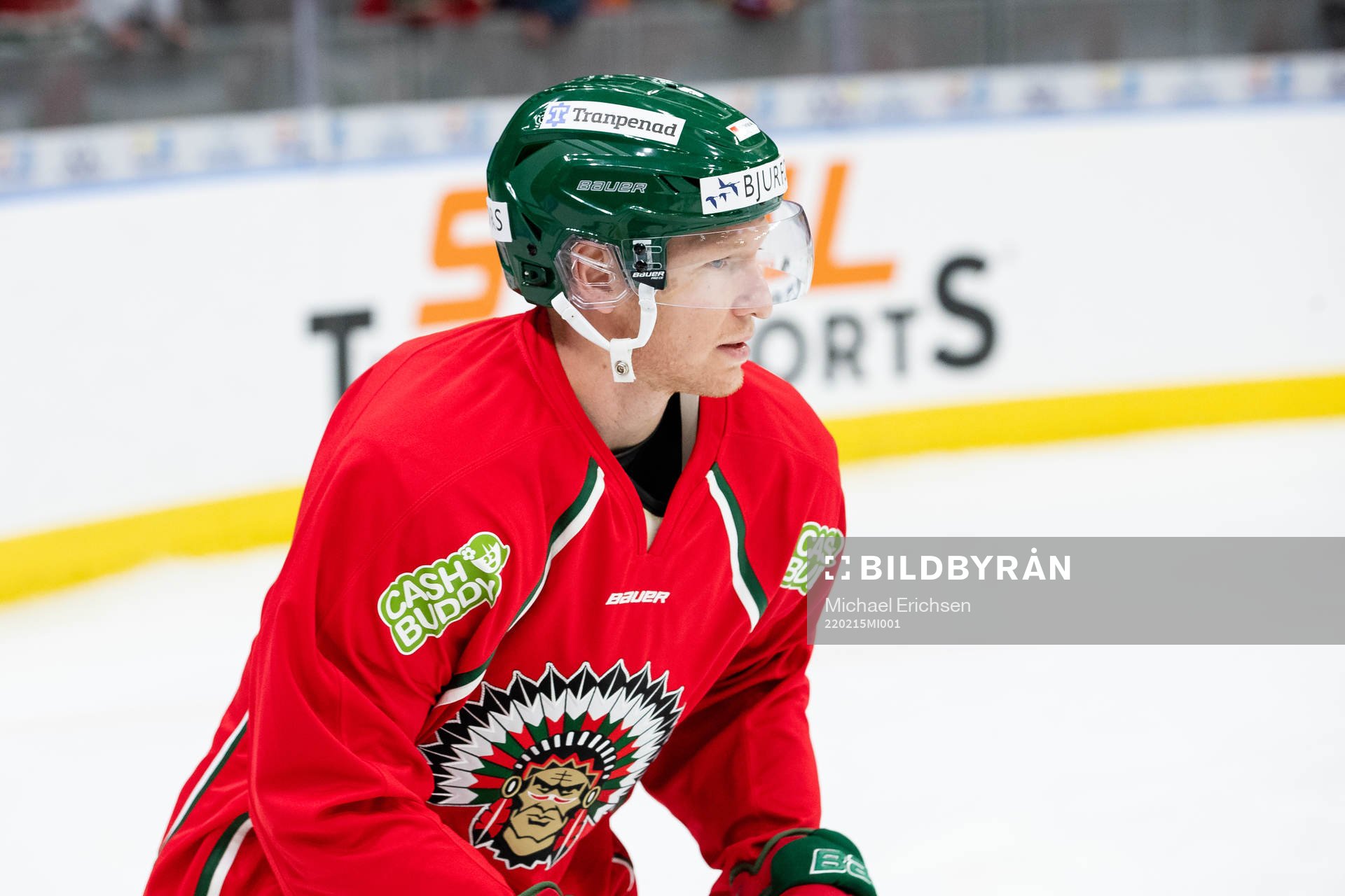 Frölundas Andreas Borgman innan ishockeymatchen i SHL