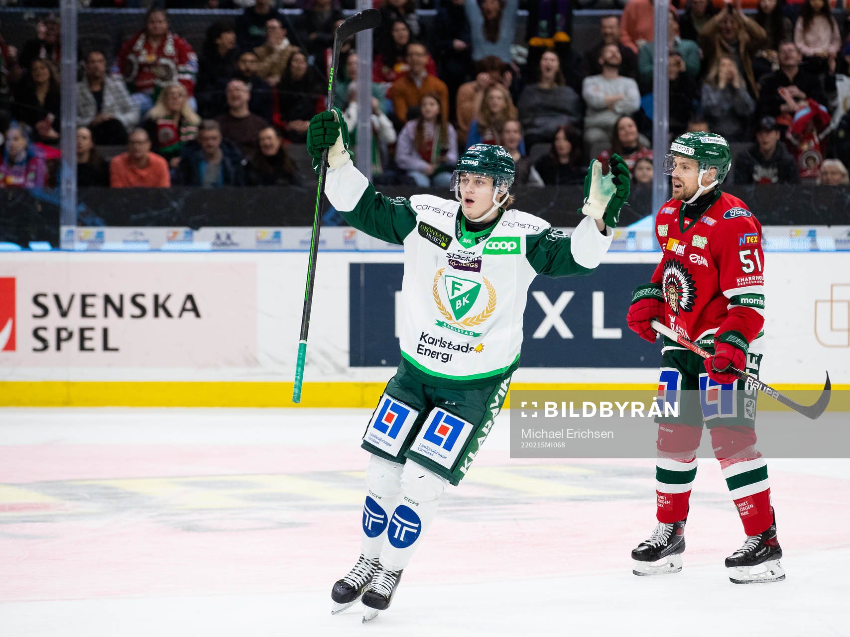 Färjestads Lucas Forsell jublar