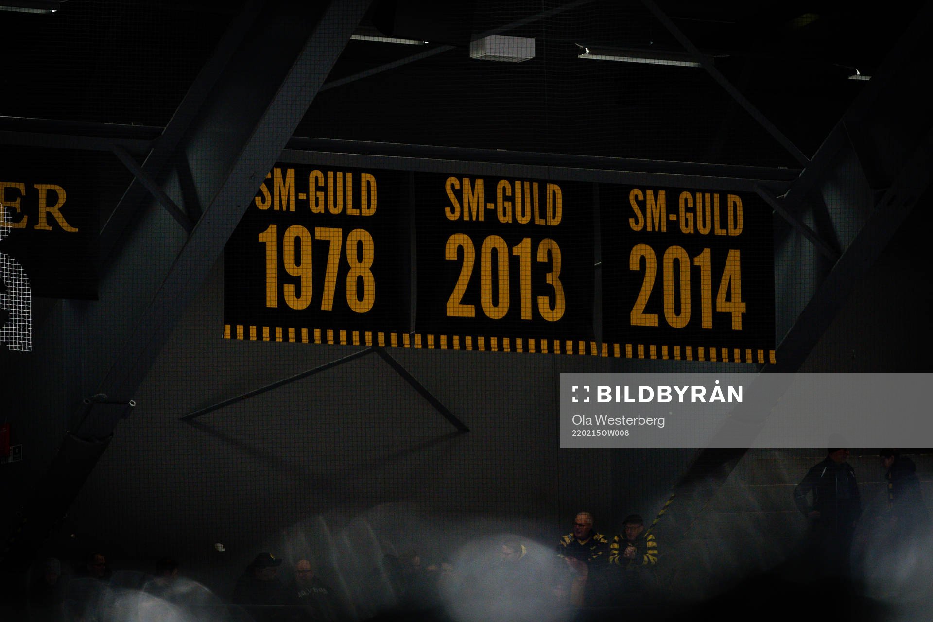 Banderoller med SM-gulden 1978, 2013 och 2014