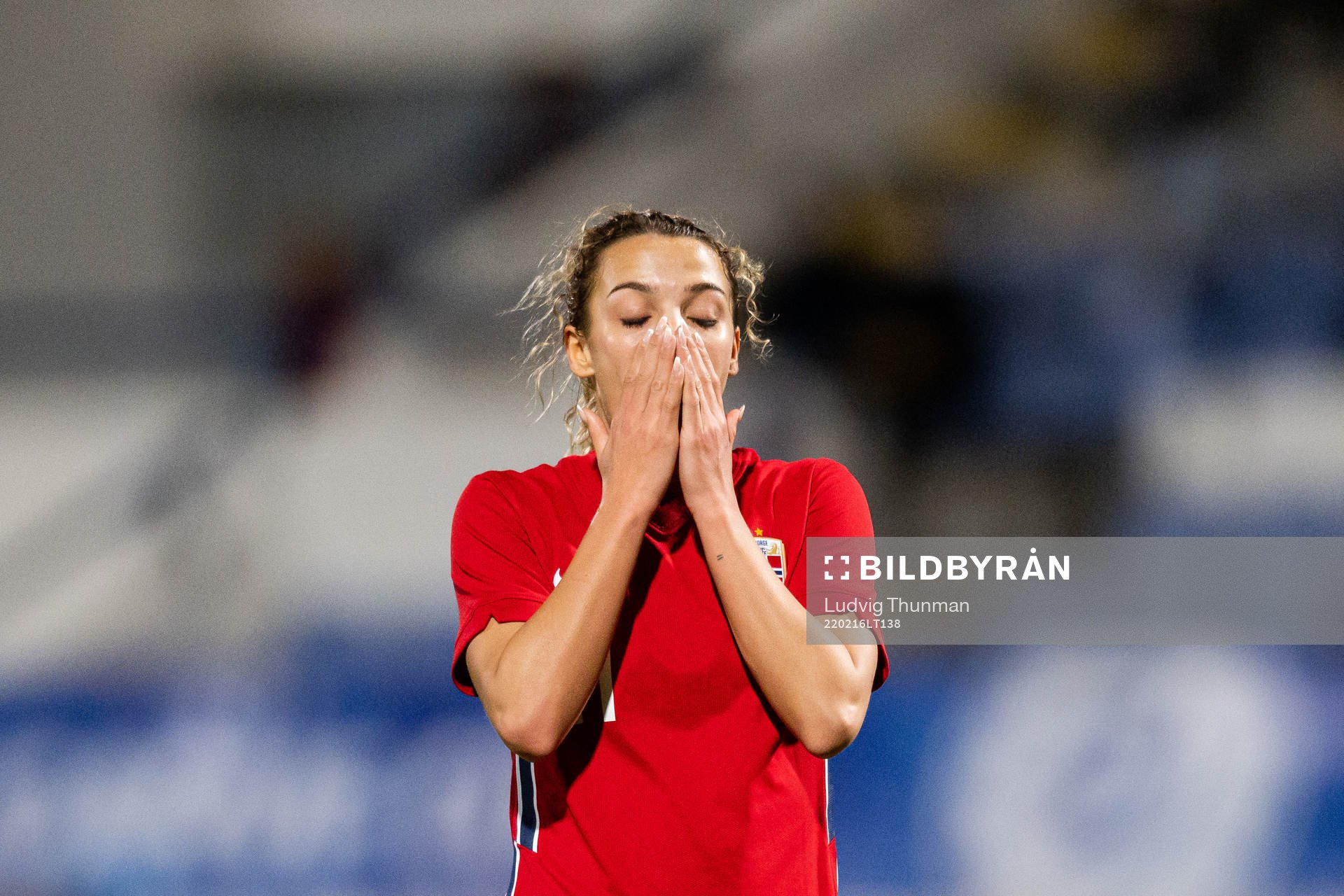 Celin Bizet Ildhusøy of Norway looks dejected
