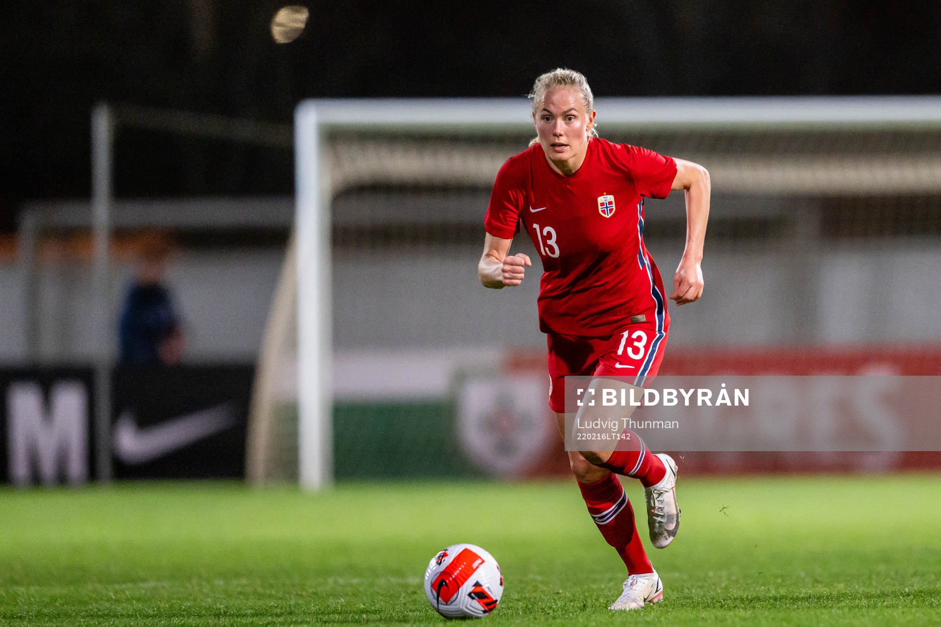 Guro Bergsvand of Norway during the Algarve Cup football match between Portugal and Norway on February 16, 2022 in Lagos. 