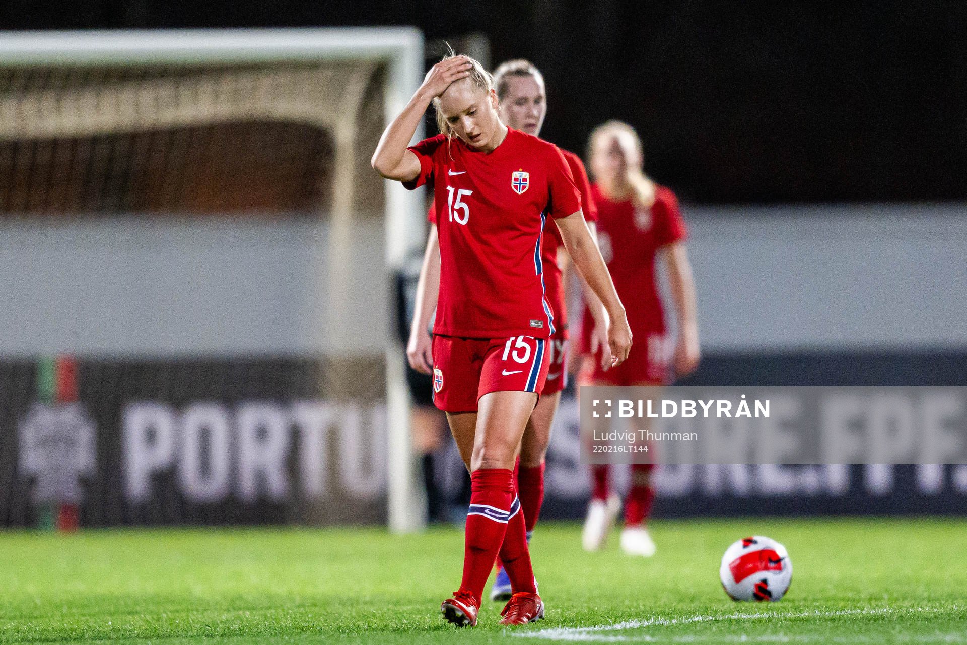 Amalie Vevle Eikeland of Norway looks dejected