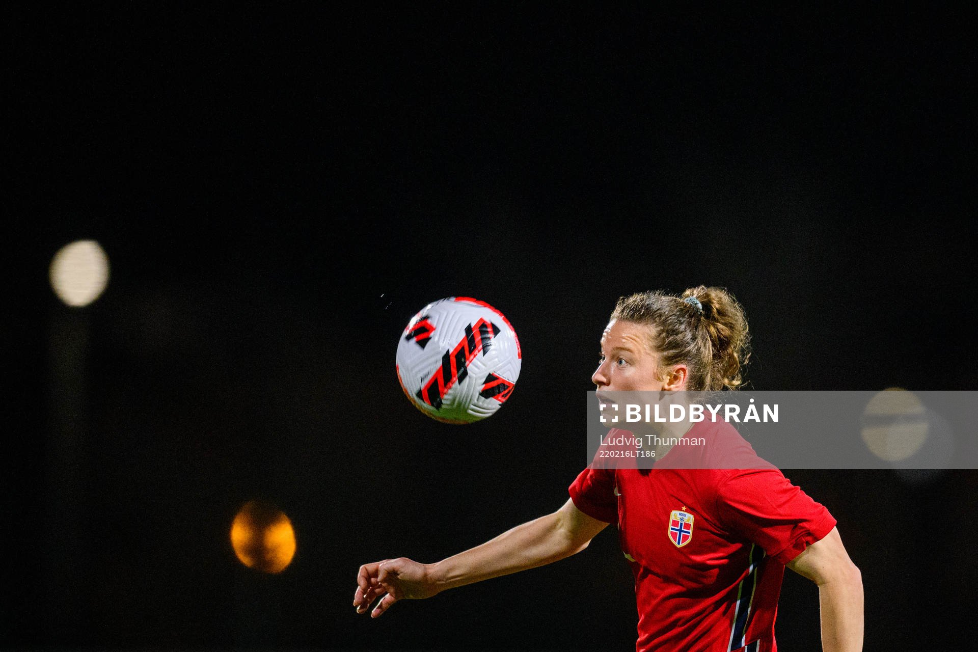 Synne Skinnes Hansen during the Algarve Cup football match between Portugal and Norway on February 16, 2022 in Lagos. 