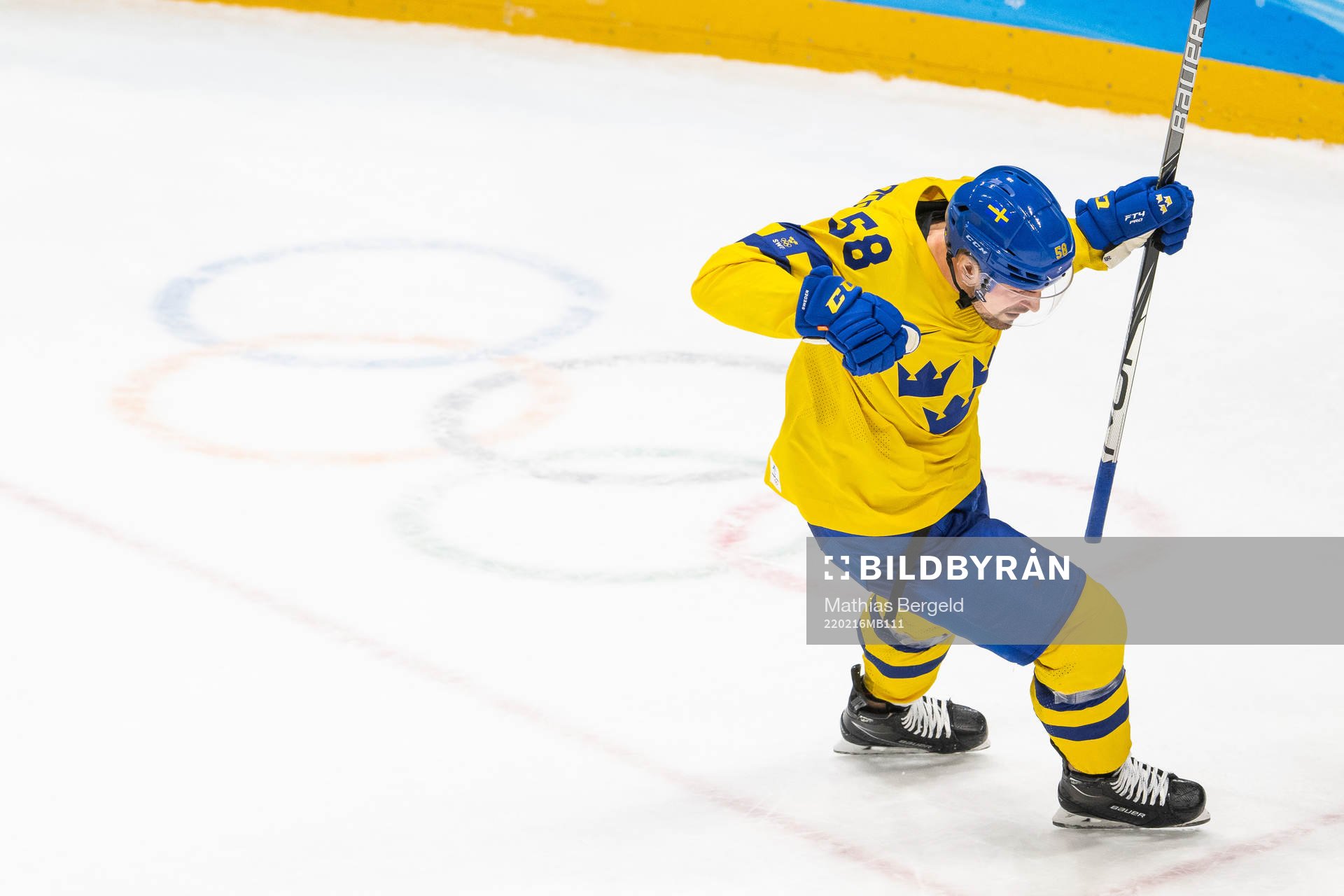 Anton Lander of Sweden celebrates