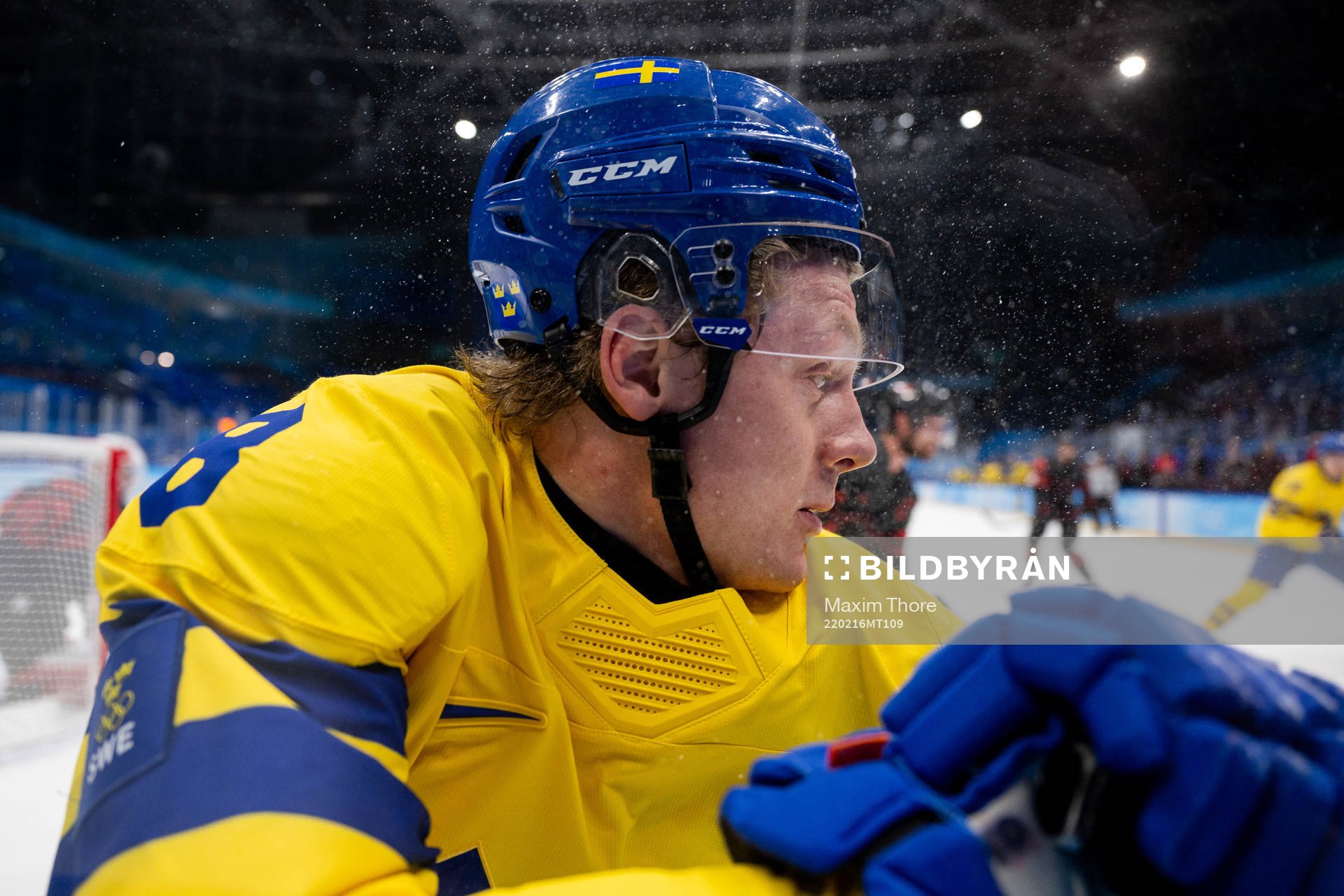 Fredrik Olofsson of Sweden in the men’s ice hockey