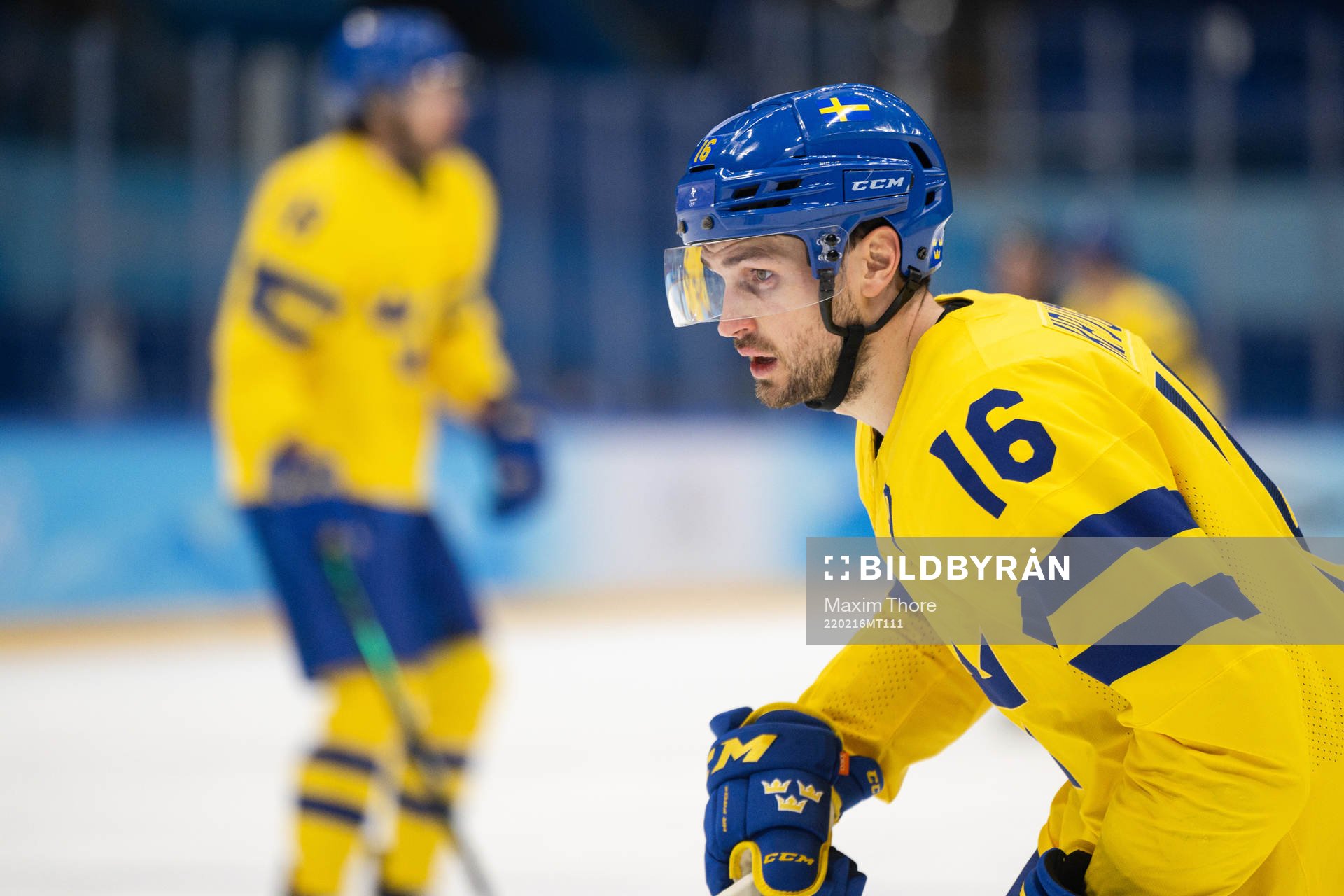 Marcus Krüger of Sweden in the men’s ice hockey