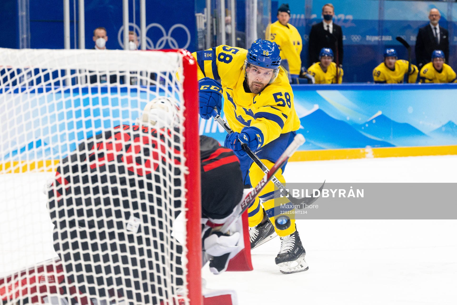 Anton Lander of Sweden in the men’s ice hockey