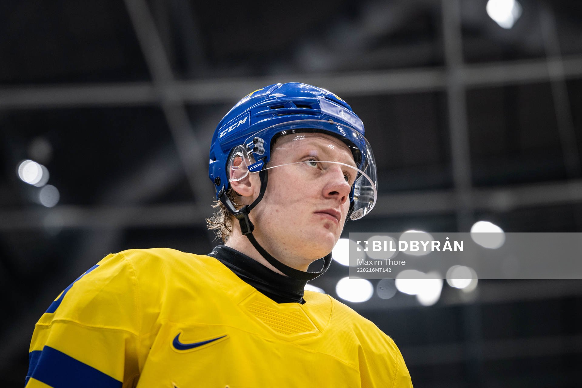 Fredrik Olofsson of Sweden in the men’s ice hockey