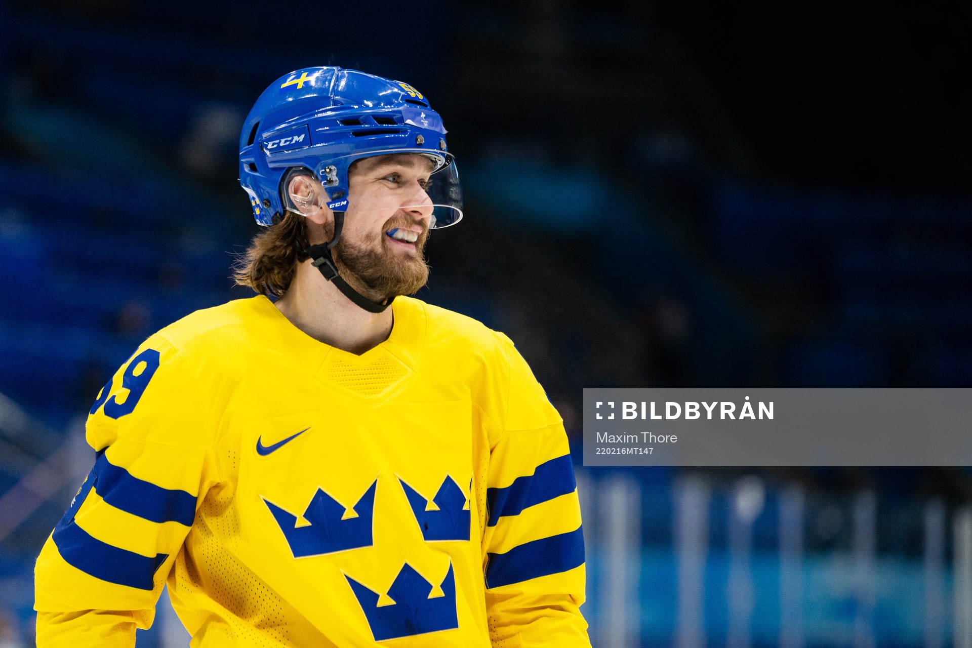 Linus Johansson of Sweden in the men’s ice hockey