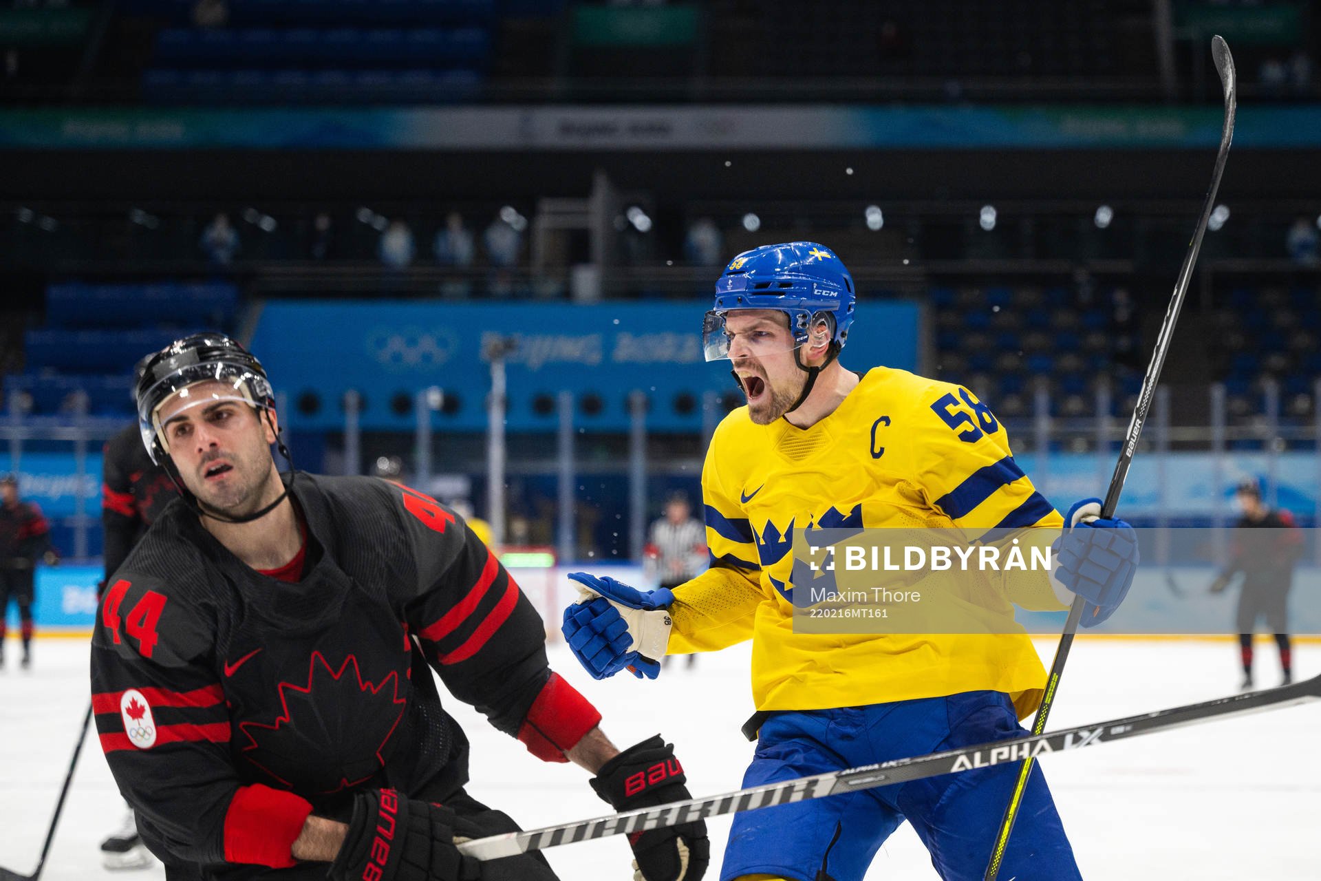 Anton Lander of Sweden celebrates the 2-0 goal in the