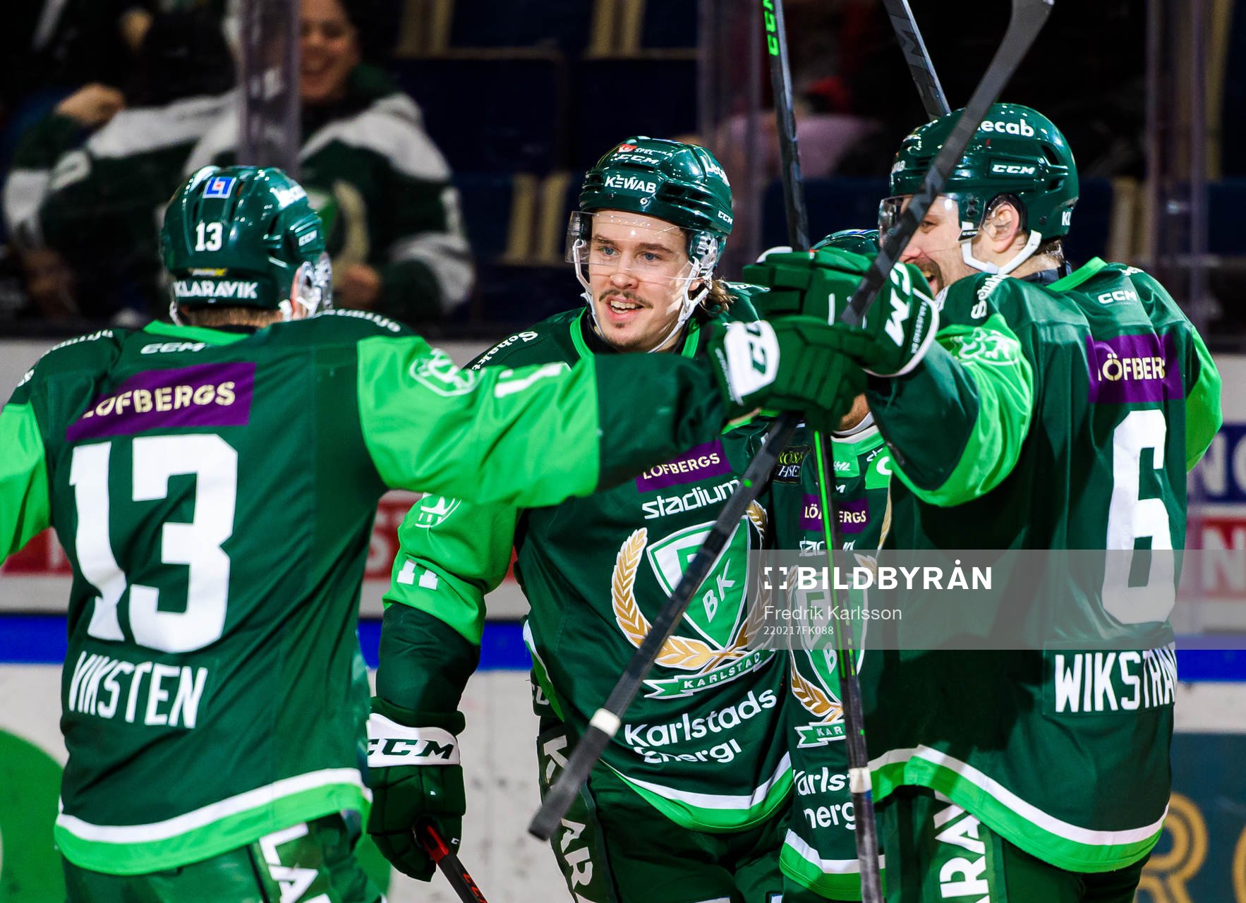 Färjestads Daniel Viksten, Joakim Nygård, Marcus Nilsson
