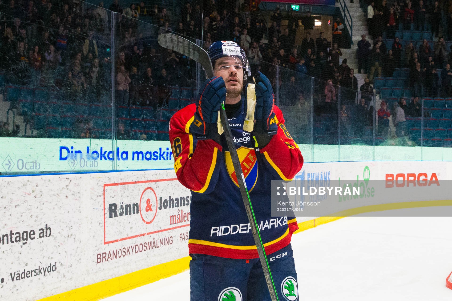 Djurgårdens Eric Gelinas jublar