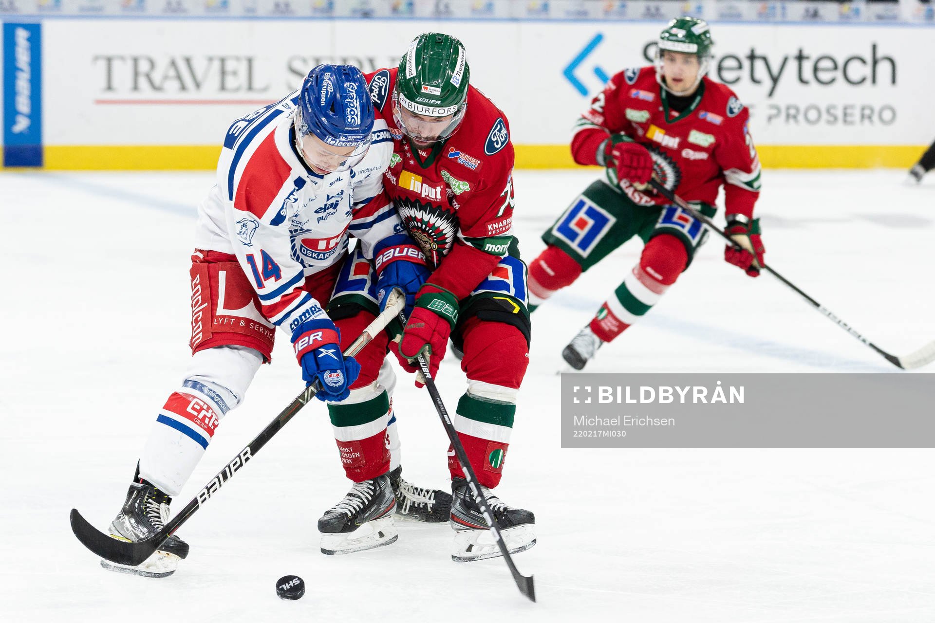 Oskarshamns Mikkel Øby-Olsen och Frölundas Patrik Carlsson
