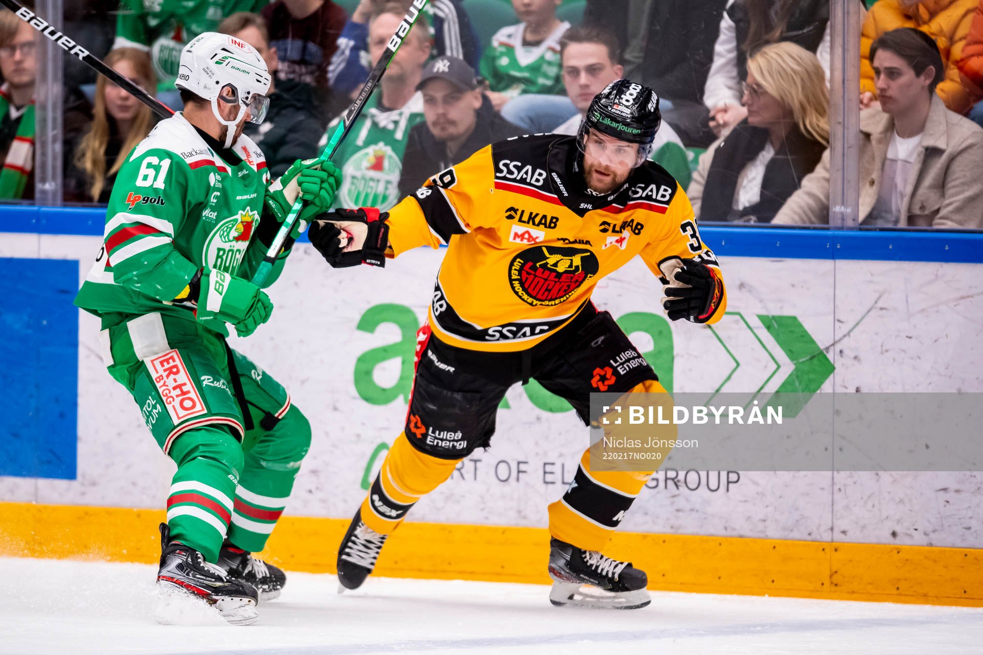Rögles Ludvig Larsson  och Luleås Pontus Själin