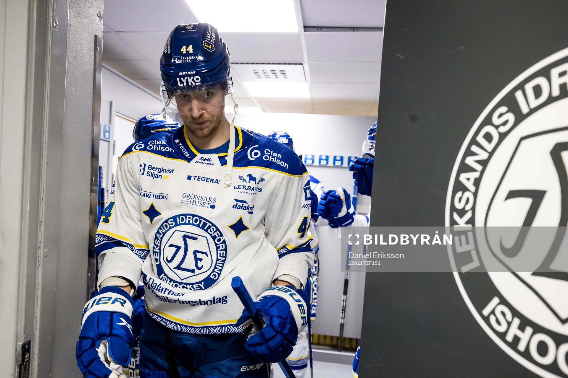 Leksands Carter Ashton innan  ishockeymatchen i SHL mellan