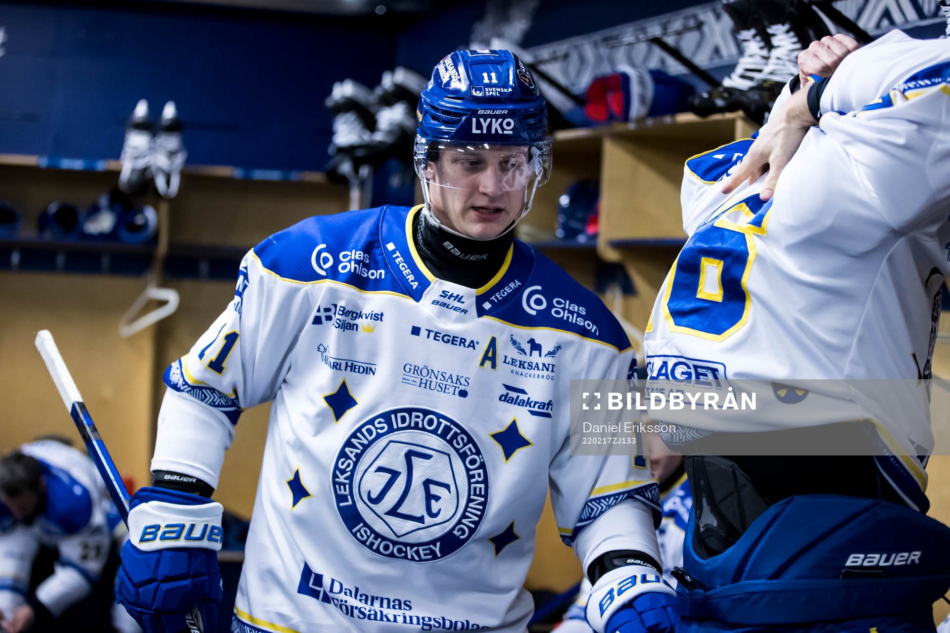 Leksands Martin Karlsson innan ishockeymatchen i SHL mellan
