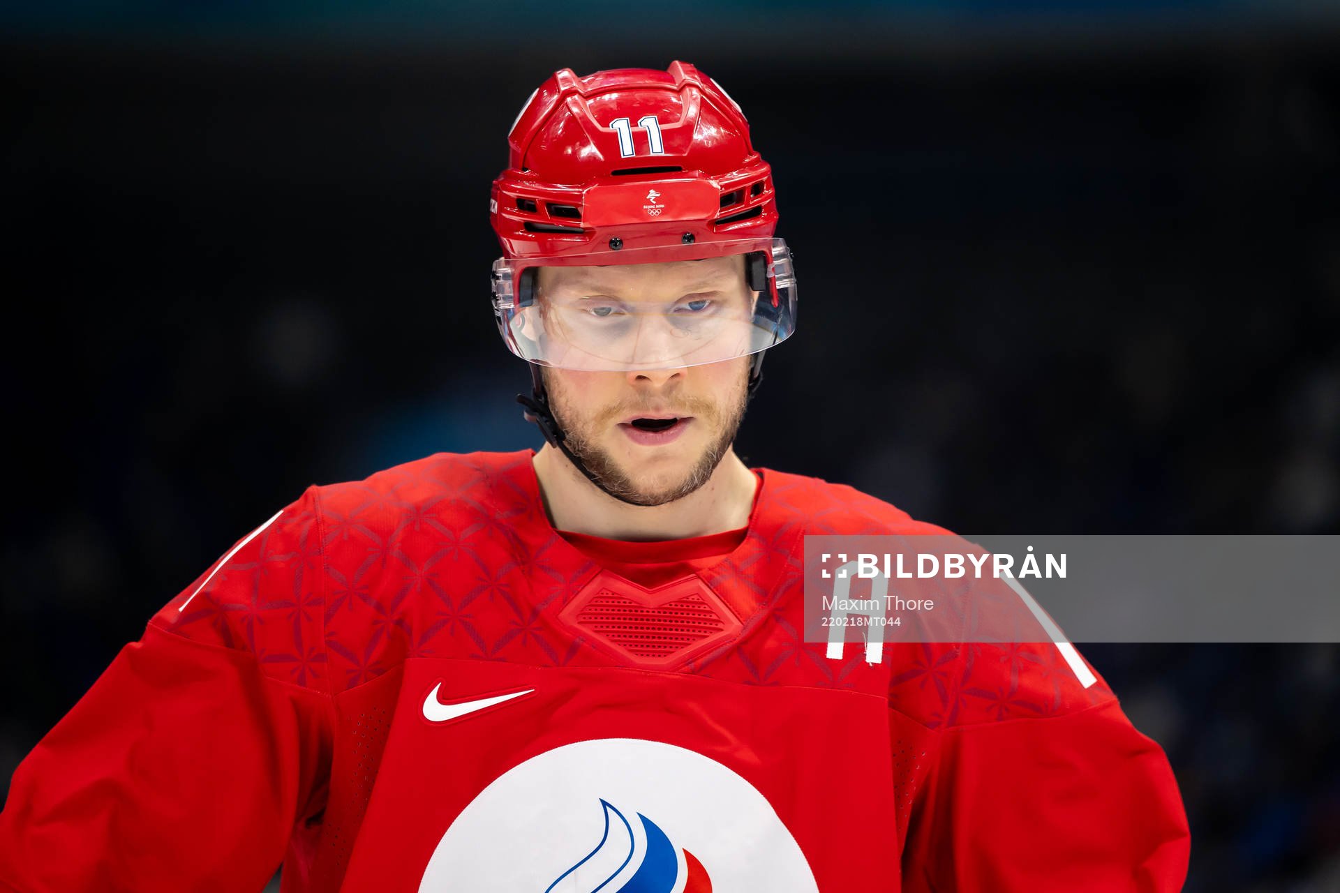 Sergei Andronov of Russia in the men’s ice hockey