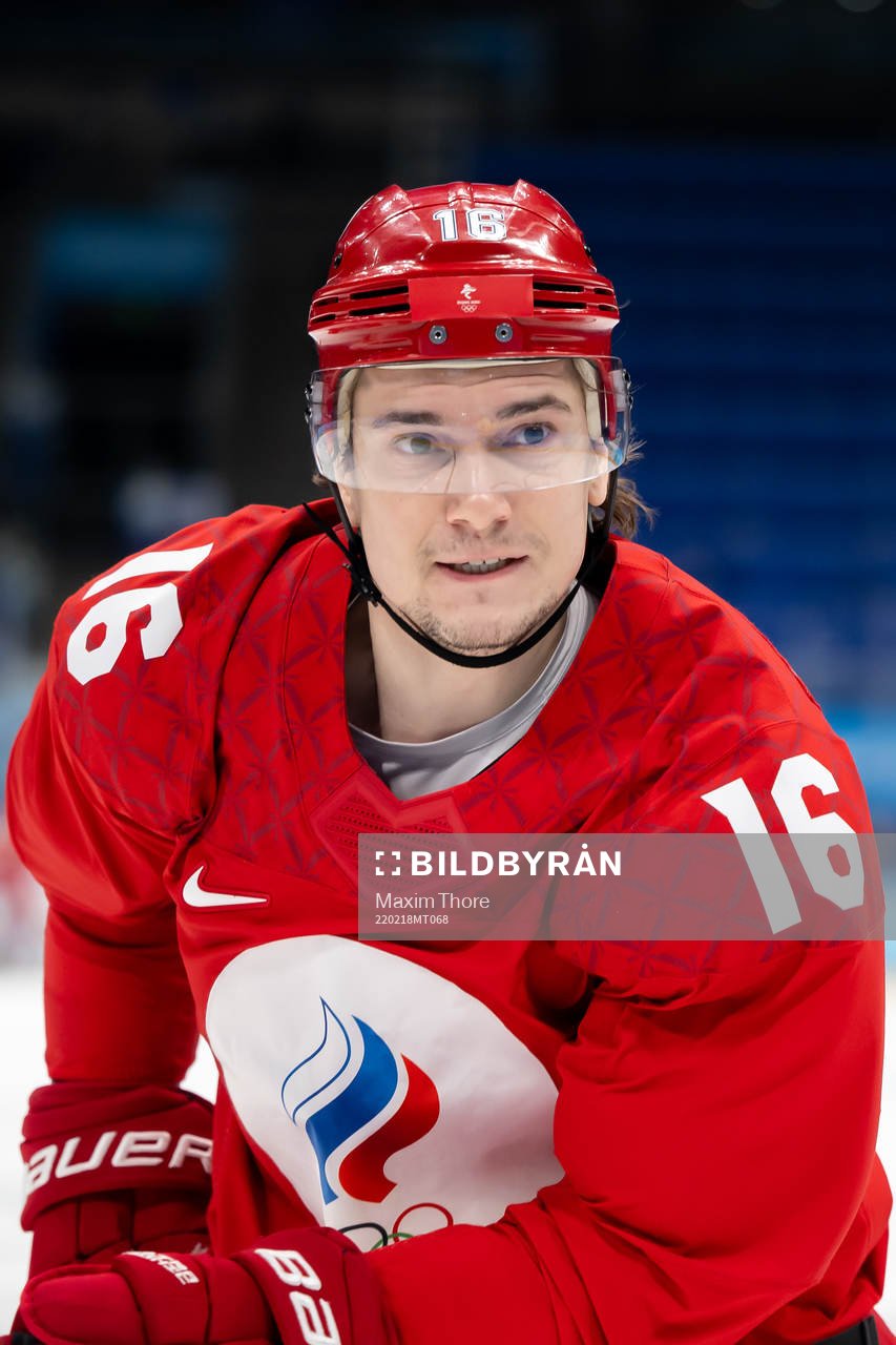 Sergei Plotnikov of Russia in the men’s ice hockey