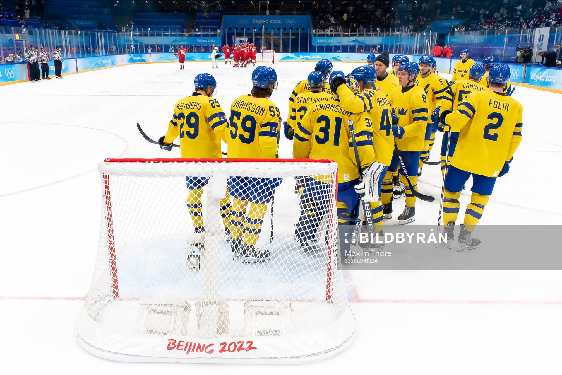 Goaltender Lars Johansson and Joakim Norström of Sweden