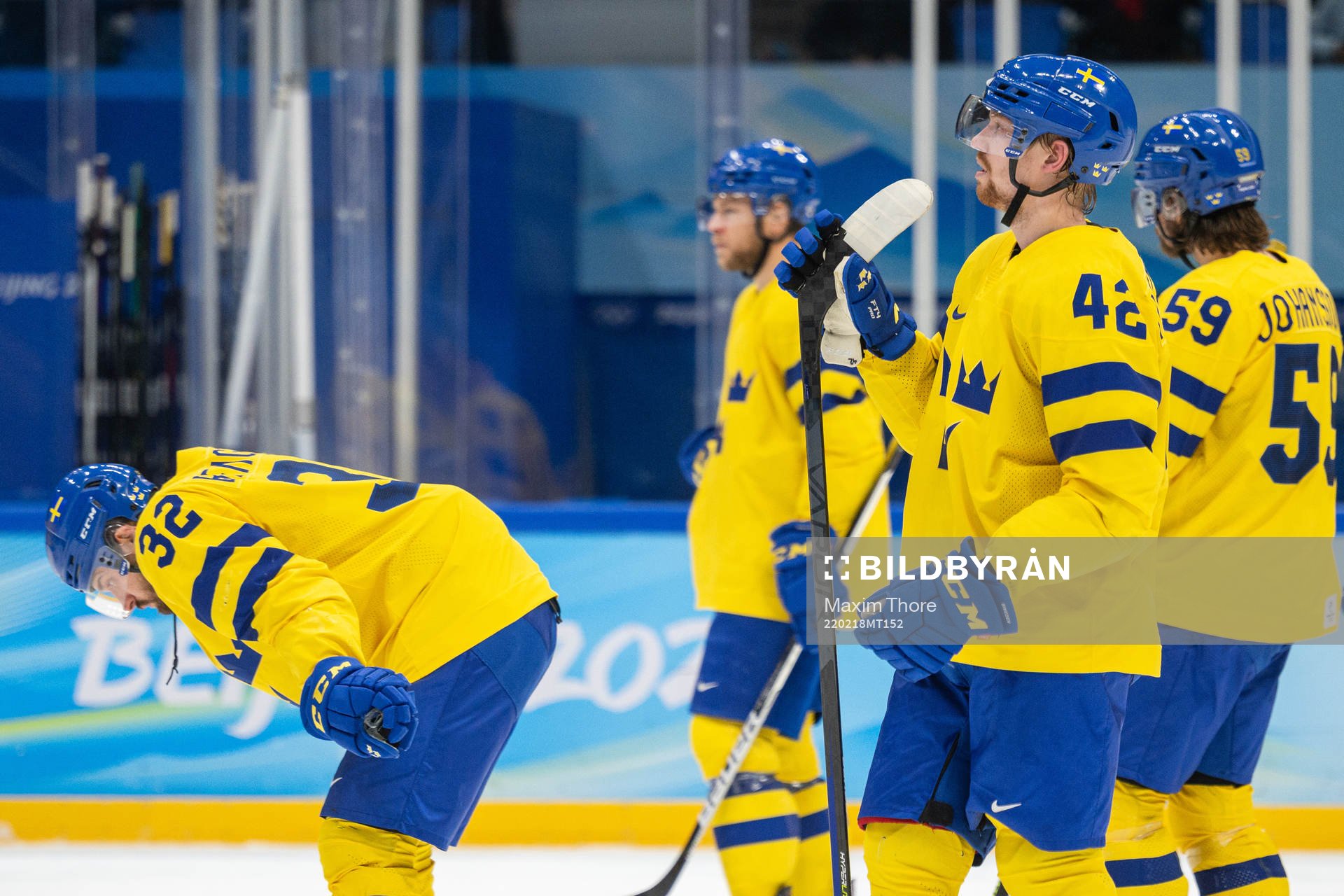 Lukas Bengtsson and Joakim Norström of Sweden look dejected