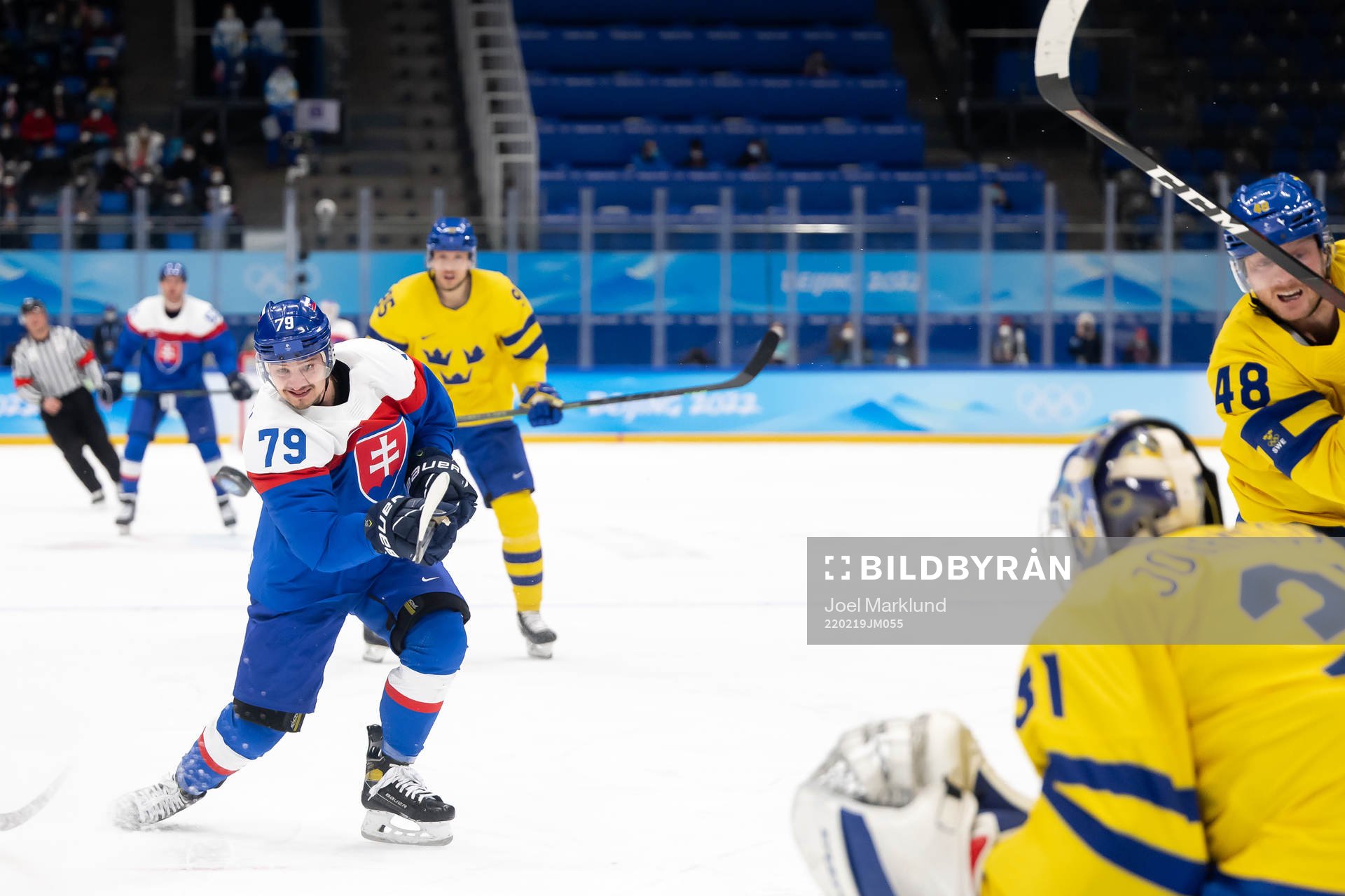 Libor Hudacek of Slovakia in the men's ice hockey bronze