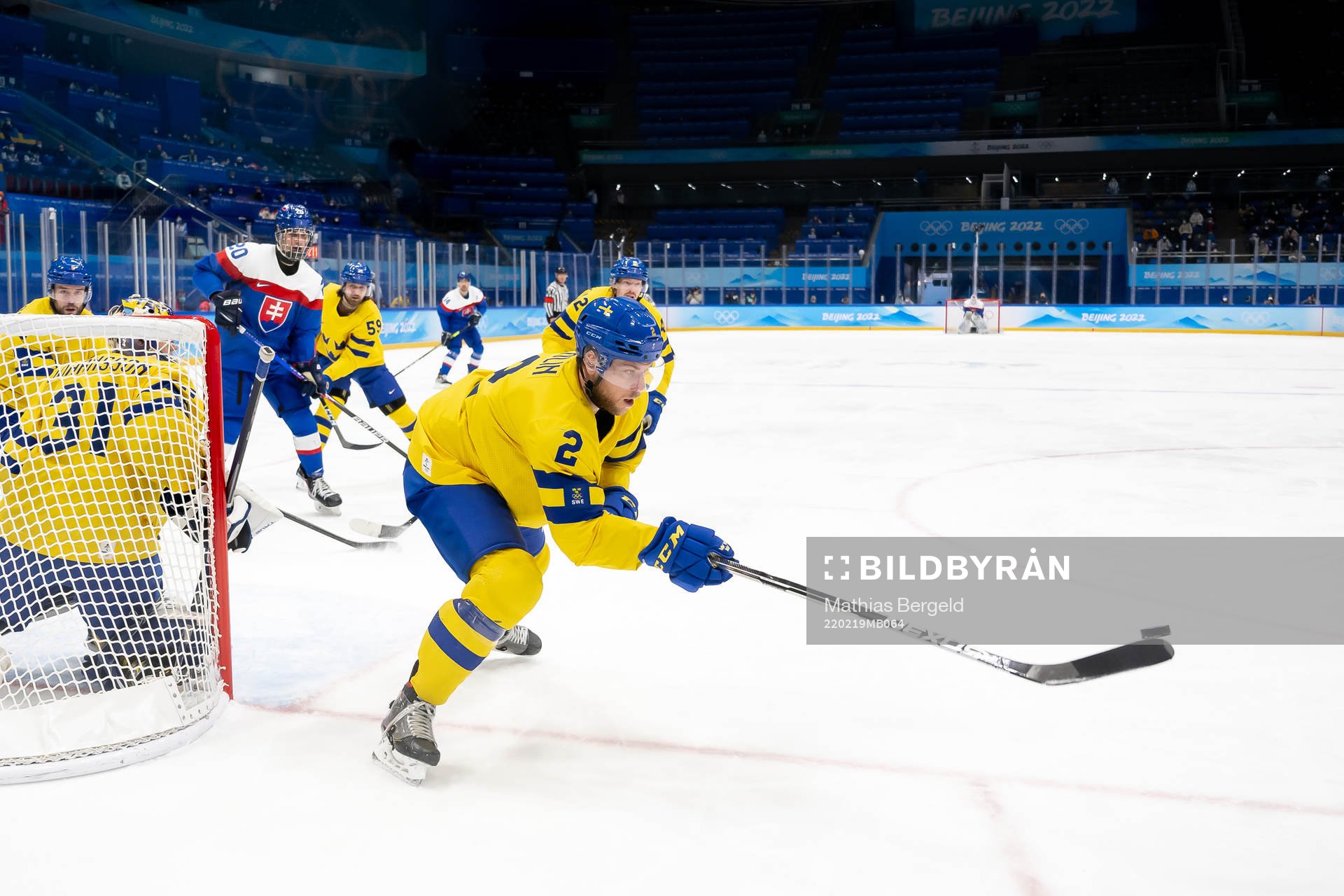 Christian Folin of Sweden in the men's ice hockey bronze