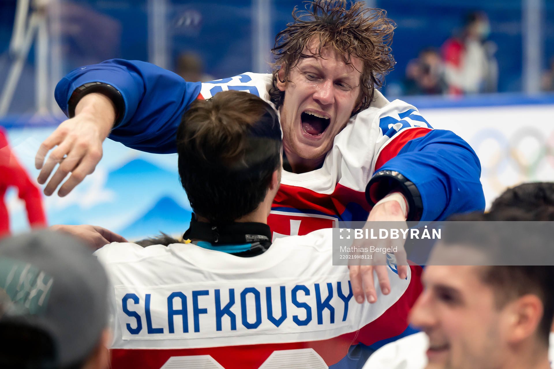 Michal Cajkovsky of Slovakia celebrate