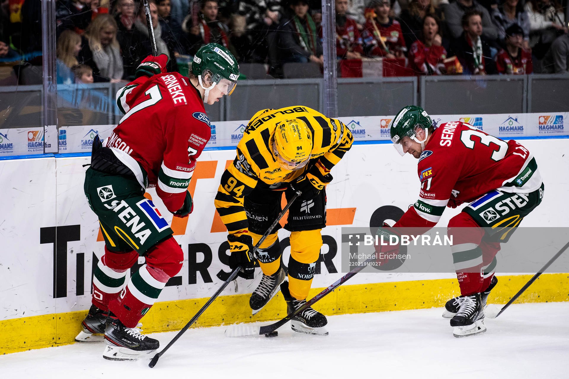 Frölundas Simon Edvinsson och Nicklas Lasu mot