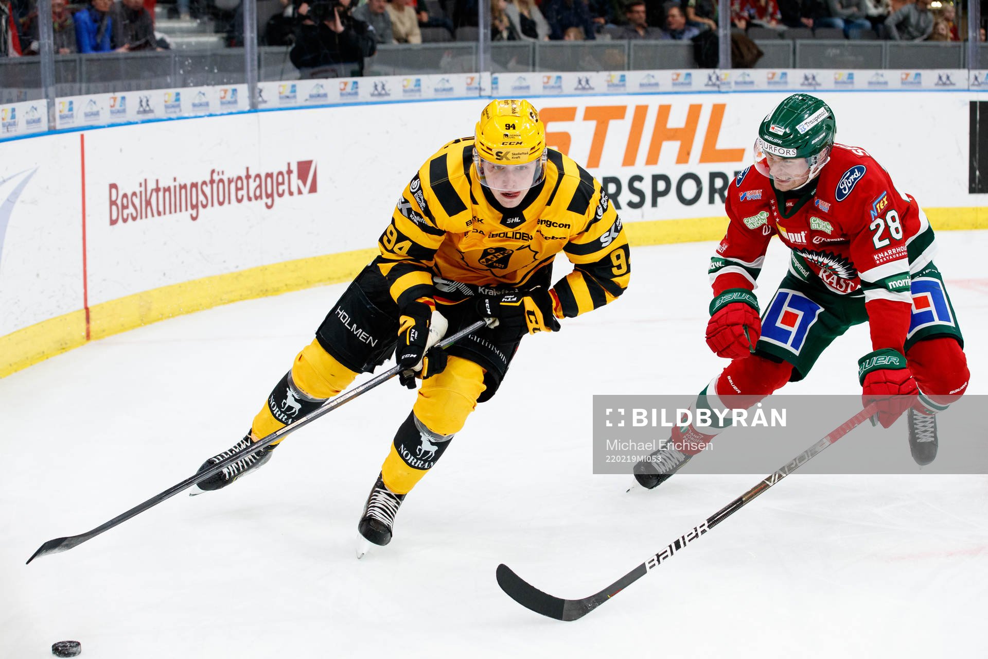Skellefteås Linus Karlsson och Frölundas Johan Sundström