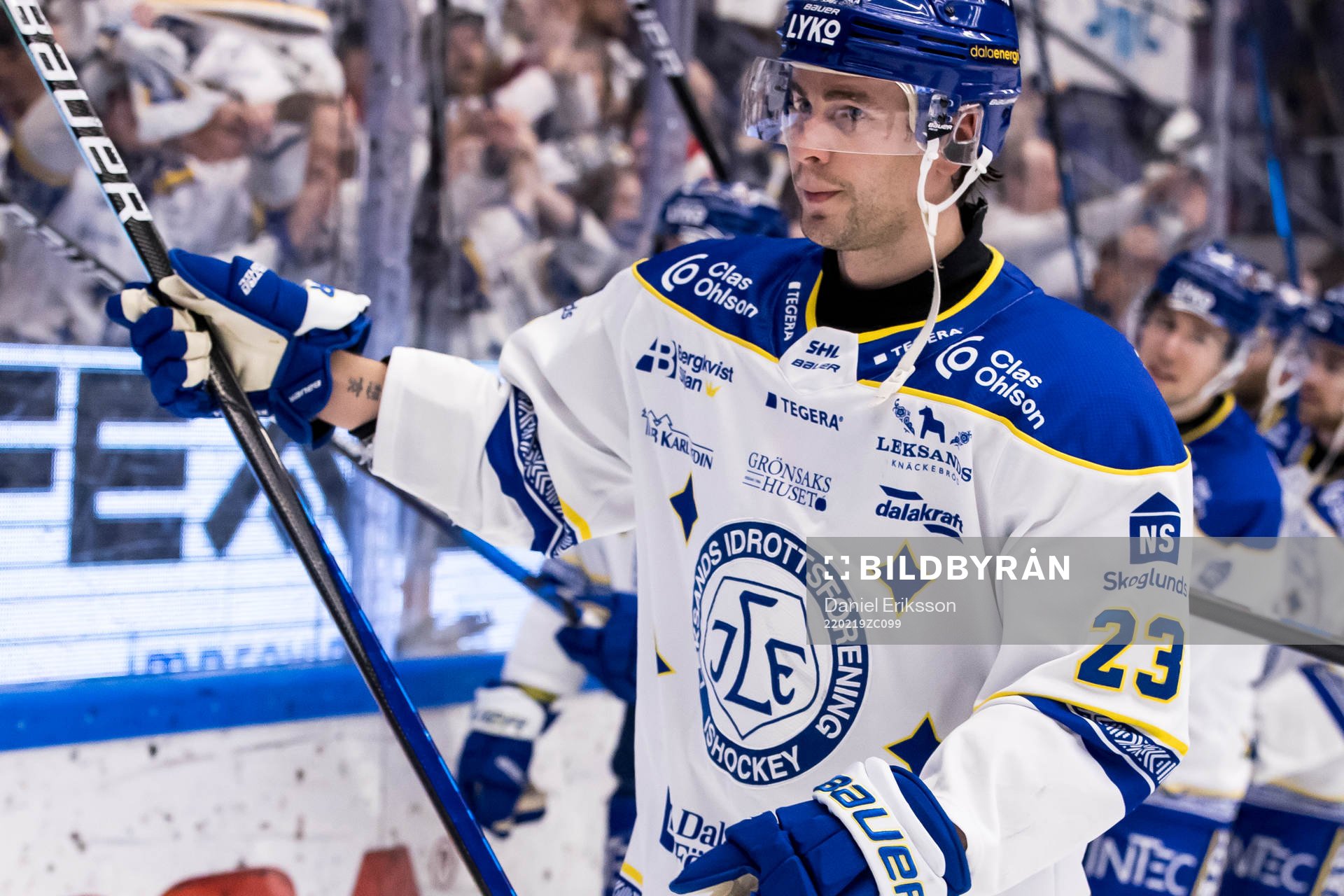 Leksands Mikael Ruohomaa jublar