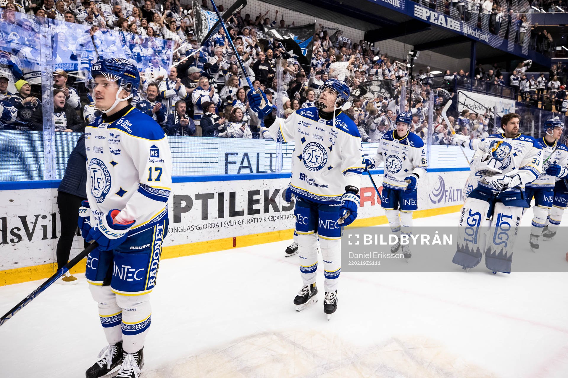 Leksands Lian Bichsel och Linus Andersson  jublar