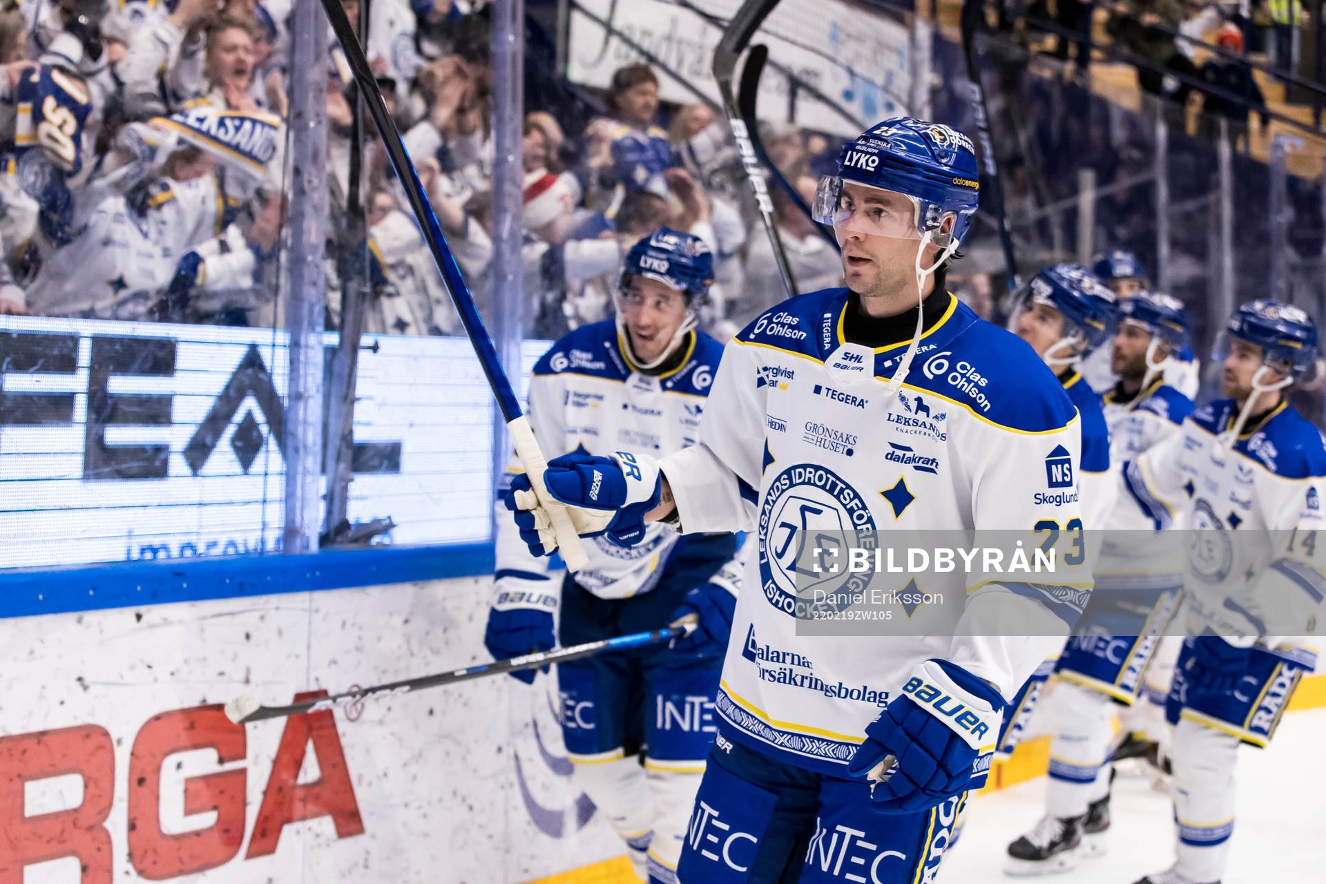 Leksands Mikael Ruohomaa jublar