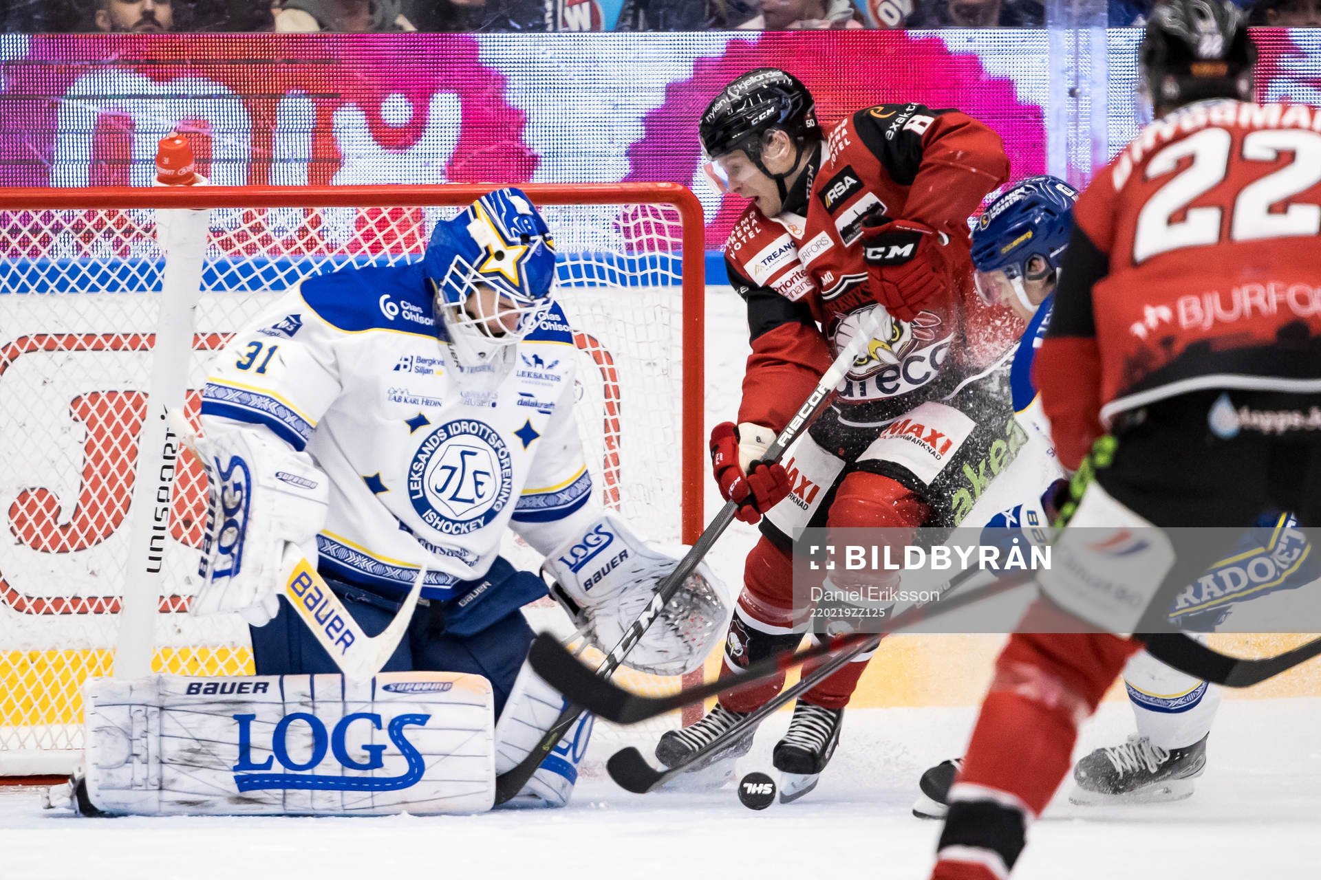 Leksands målvakt Kasimir Kaskisuo och Malmö Redhawks