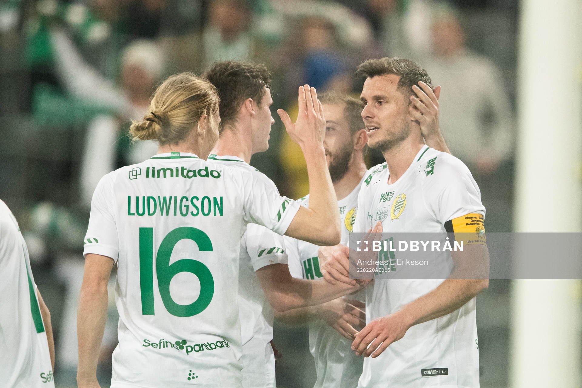 Hammarbys Richard Magyar jublar efter 2-0 under fotbollsmatchen i Svenska Cupen mellan Hammarby och Falkenberg den 20 februari 2022 i Stockholm.
