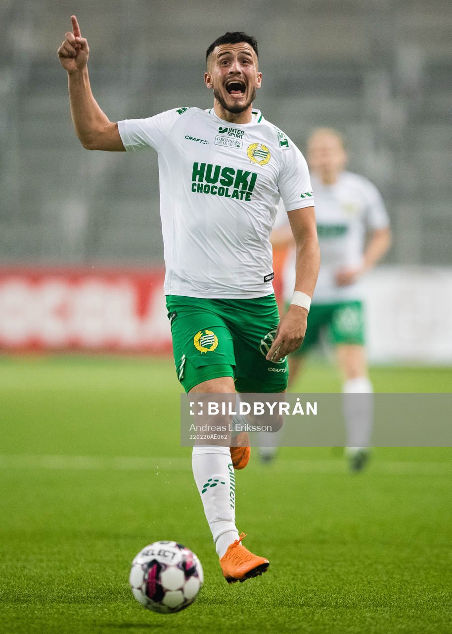 Hammarbys Astrit Selmani reagerar